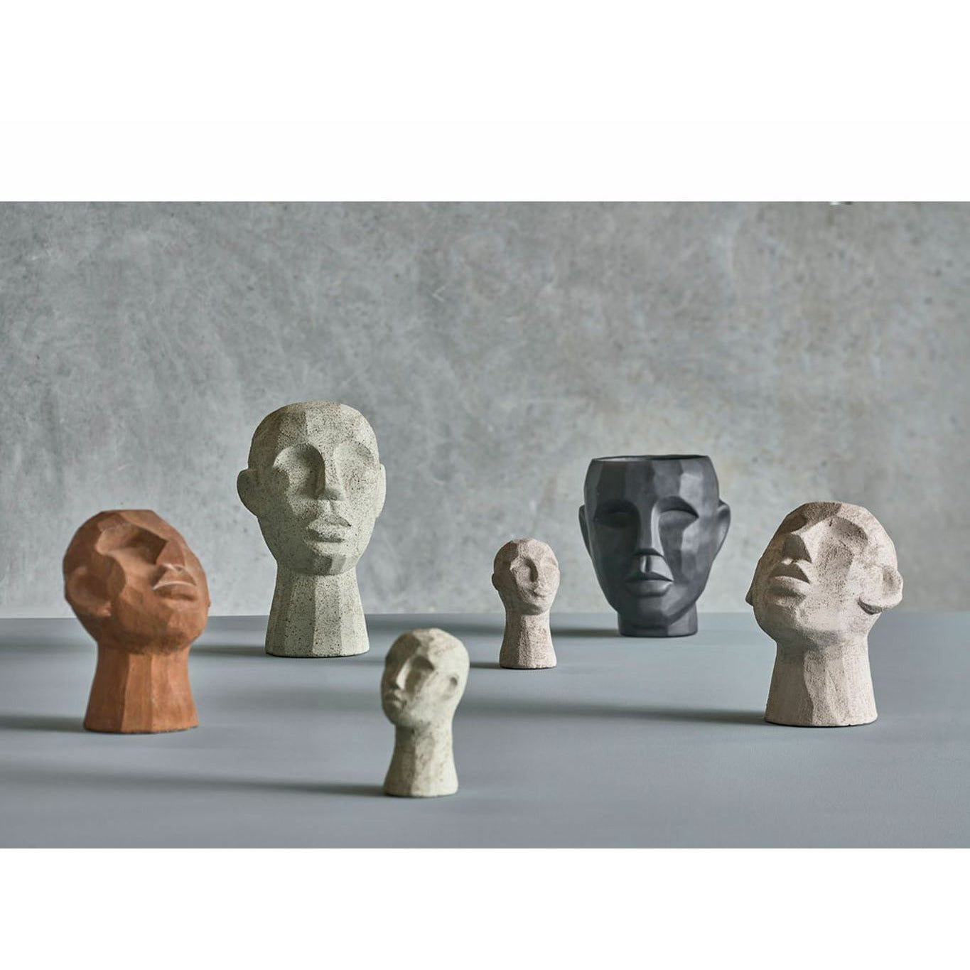 [product_category]-Villa Collection Figurine Head 8.5 X 8.5 X 15 Cm, Light Olive Green-Villa Collection-5722000240396-24039-VIL-8