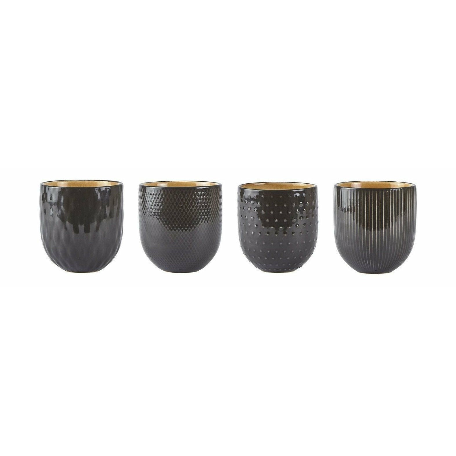 [product_category]-Villa Collection Mug With Pattern Set Of 4, Dark Grey-Villa Collection-5708760637461-340810-VIL-1
