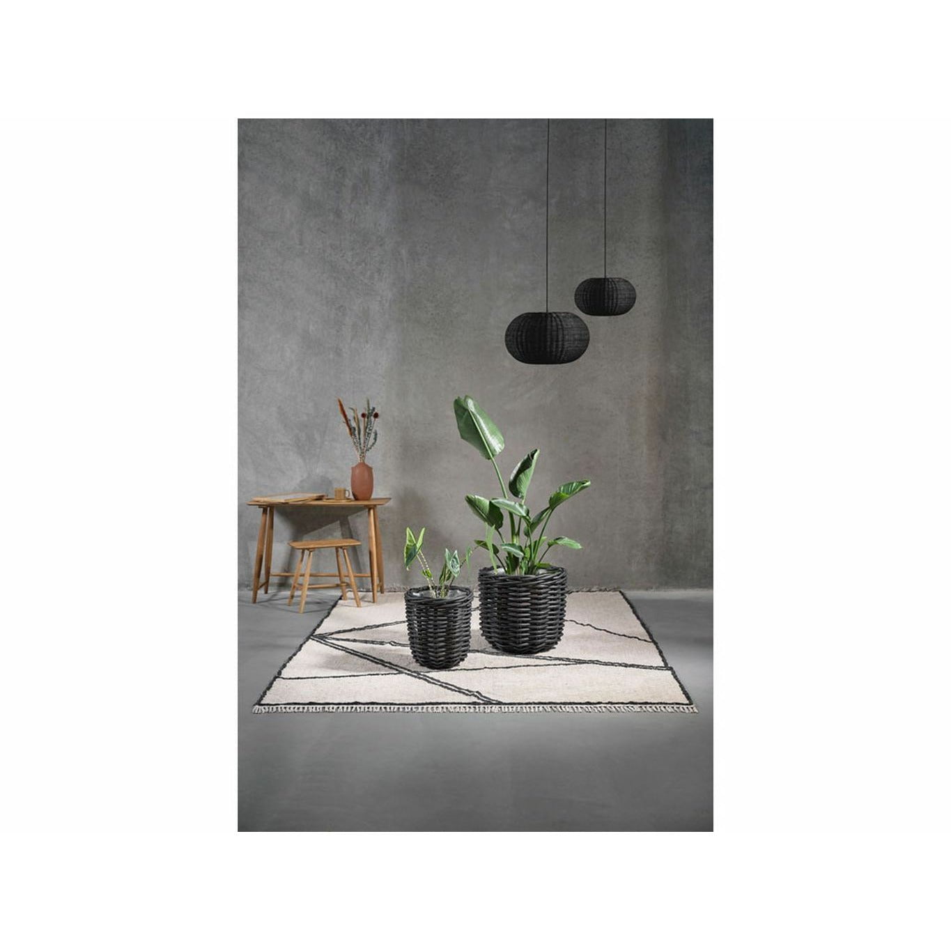 Koberečka Villa Collection Rug 300x200 cm, přírodní/černá