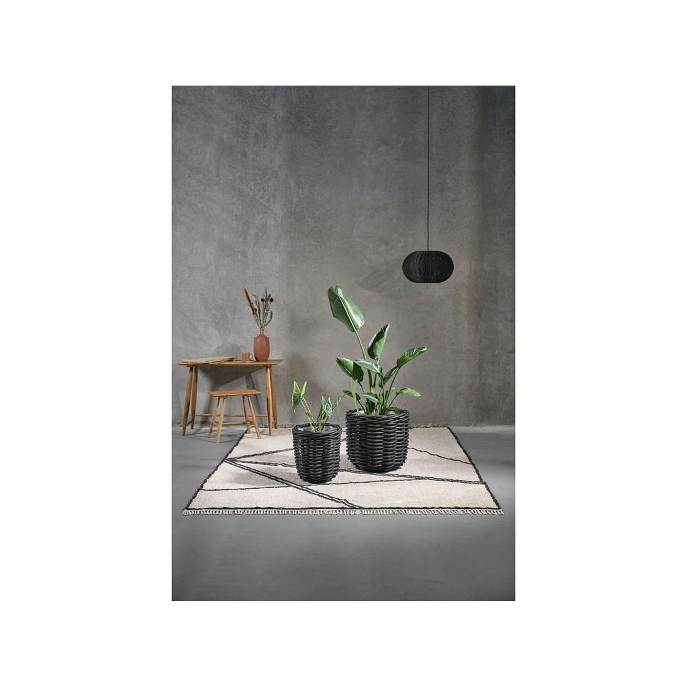 Koberečka Villa Collection Rug 300x200 cm, přírodní/černá