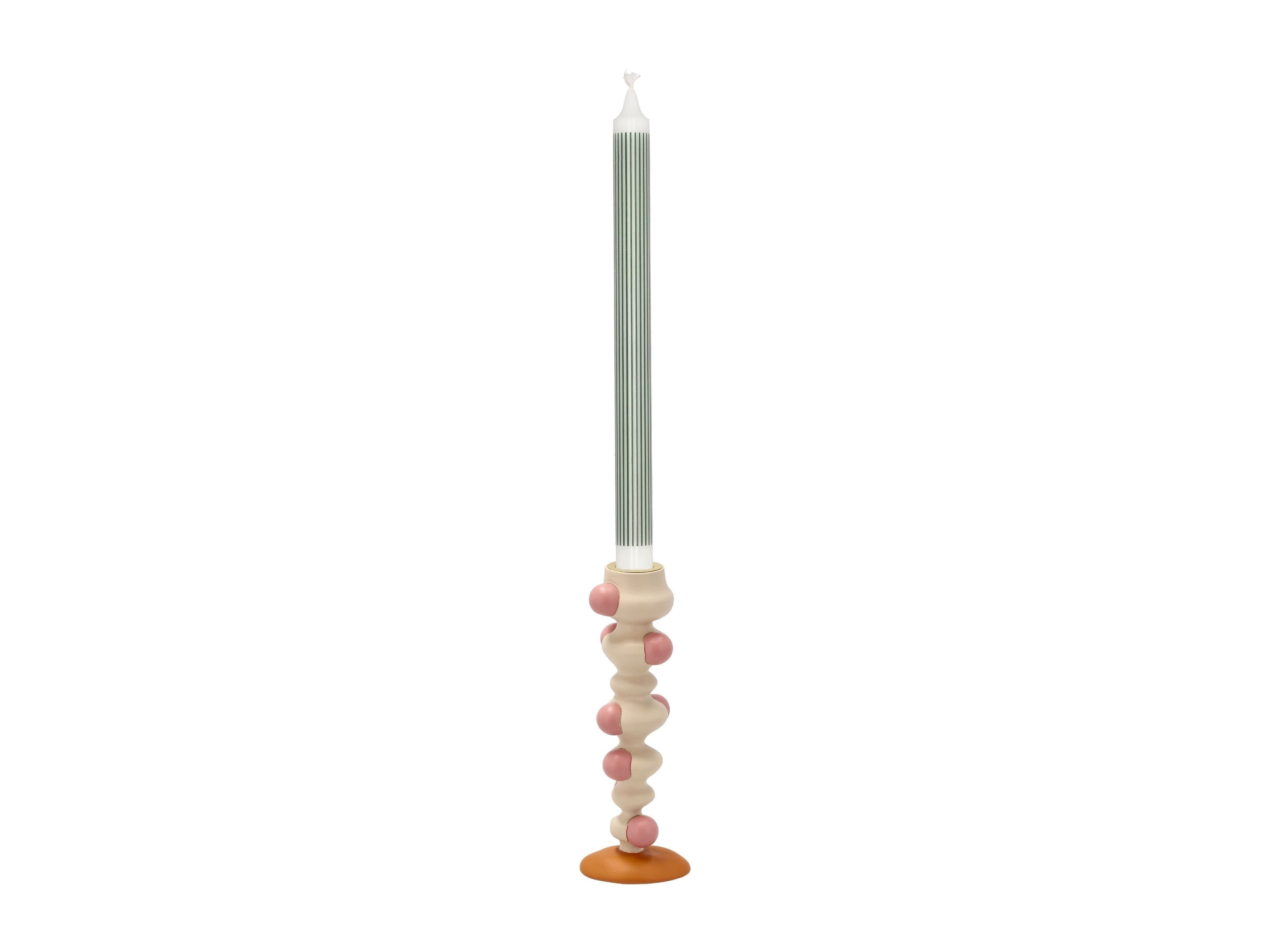 [product_category]-Villa Collection Styles Candle Holder With Dots, Offwhite/Pink-Villa Collection-5722000292357-29235-VIL-2