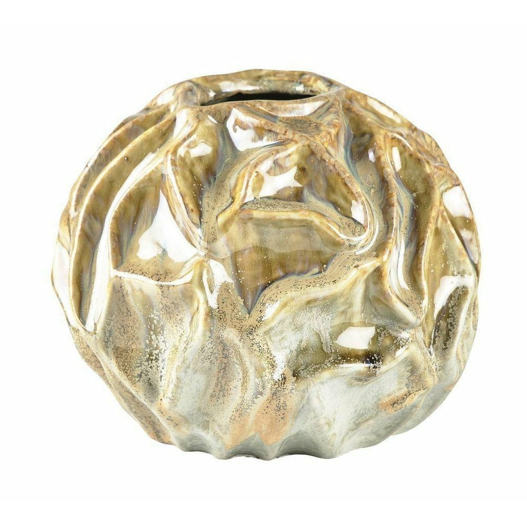 Villa Collection Vase Ø 23,1 cm, písek/světle modrá