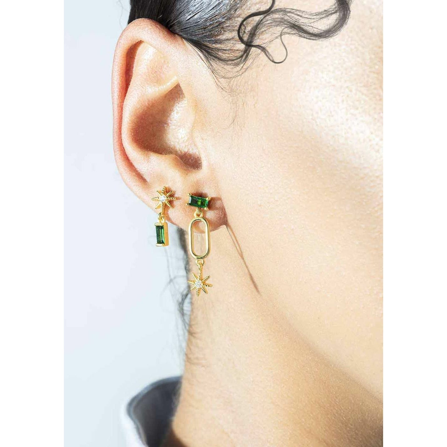 [product_category]-Vincent Collector Earrings Green Gold Plated-House of Vincent-5744003060740-VJ066-LEG-G-HOU-2