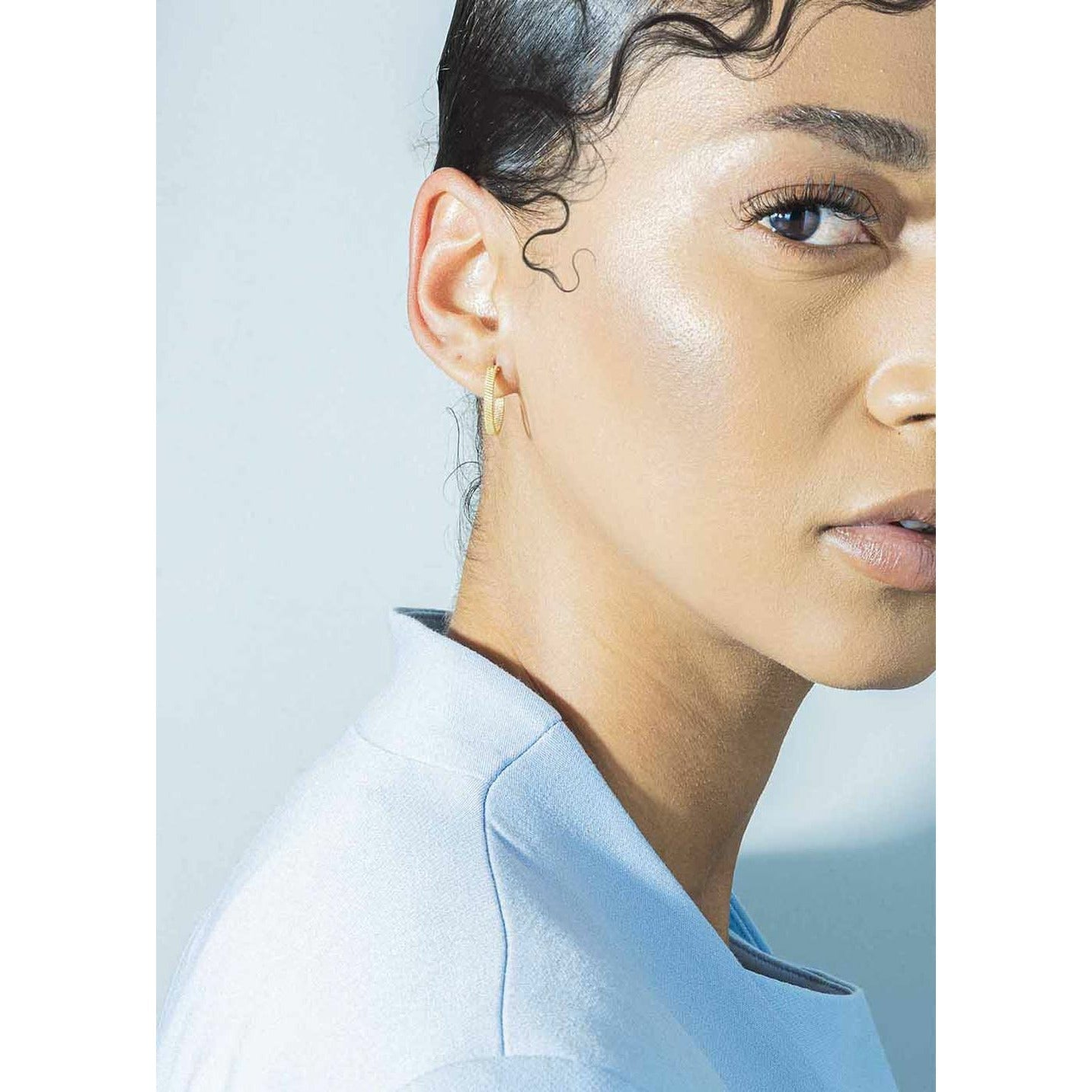 [product_category]-Vincent Fortune Plate Creol Earrings M Gold Plated-House of Vincent-5744003060825-VJ078-UEG-M-HOU-2