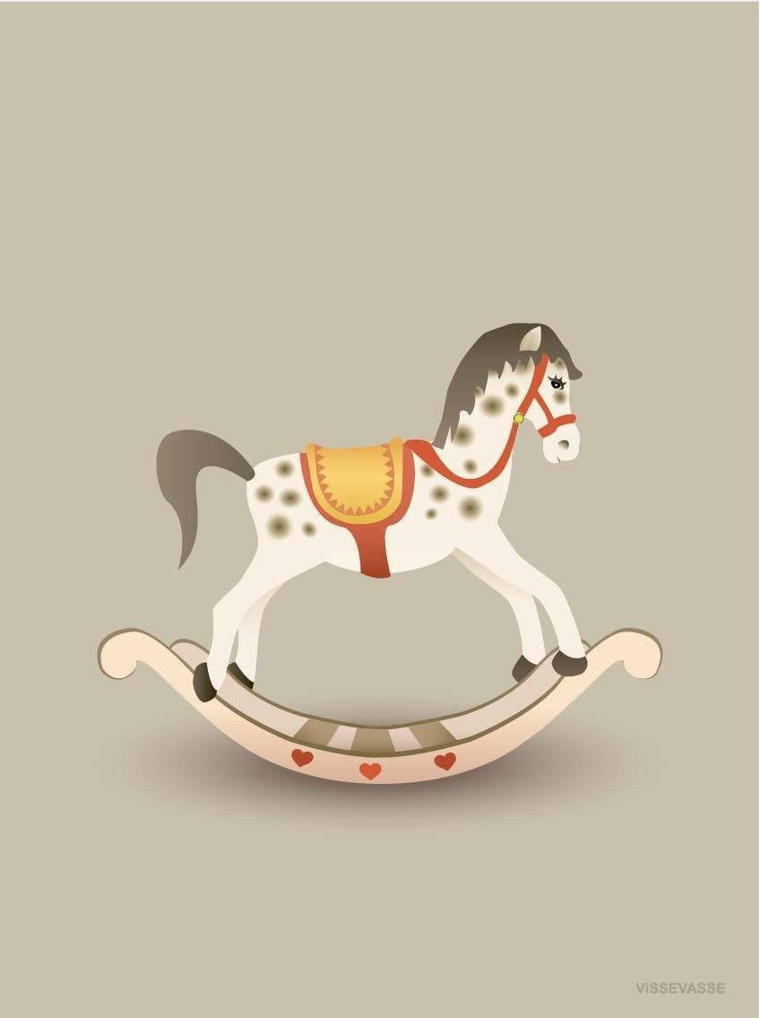 [product_category]-Vissevase Rocking Horse Poster 15 X21 Cm, Sandy Brown-Vissevasse-5713138721413-F-2017-214-S-VIS-1