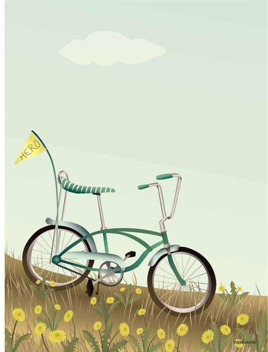 [product_category]-Vissevasse Bike With A Flag Poster, 15 X21 Cm-Vissevasse-5713138724414-F-2017-244-S-VIS-1