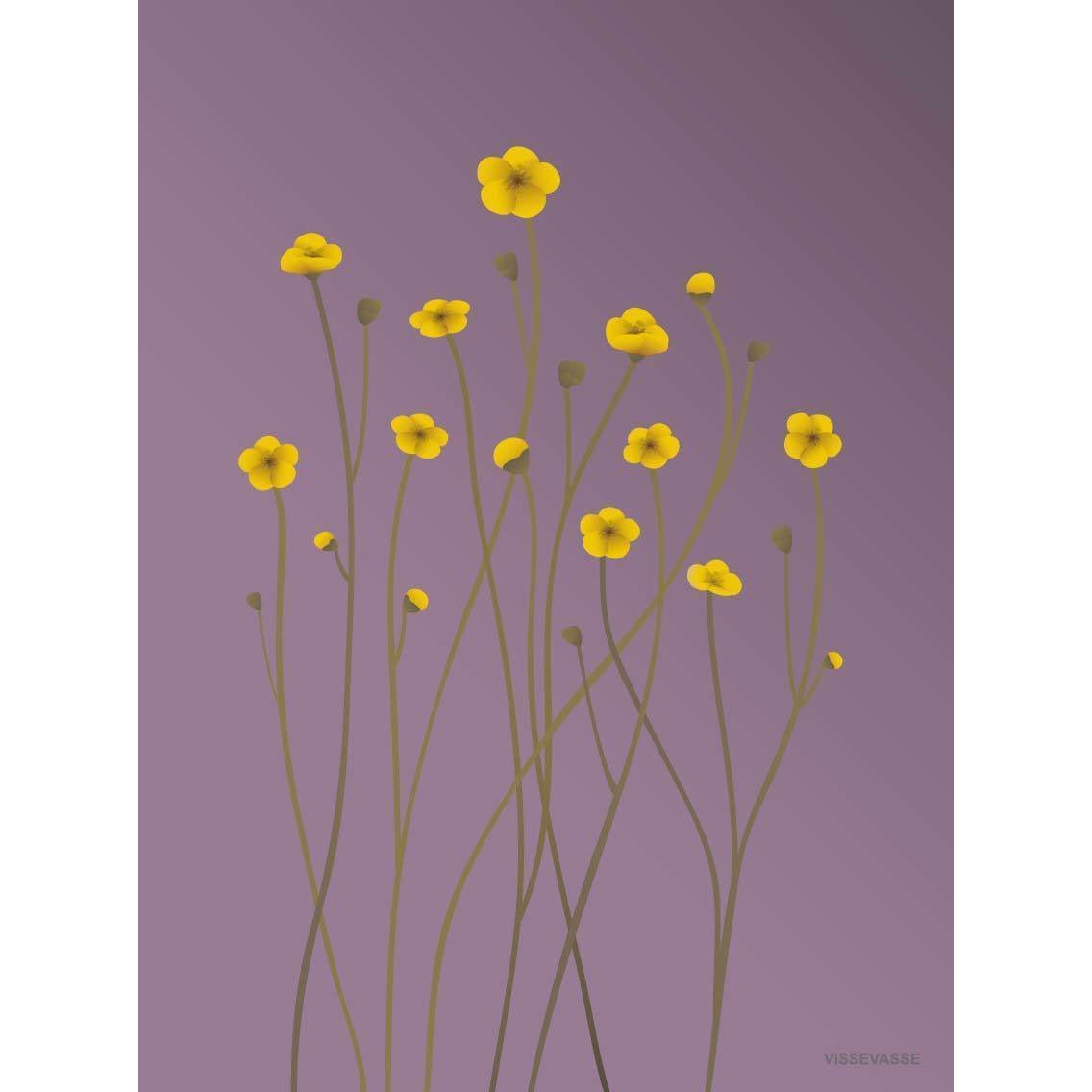 Vissevasse Buttercup Buthing Card 15 x21 cm, fialová