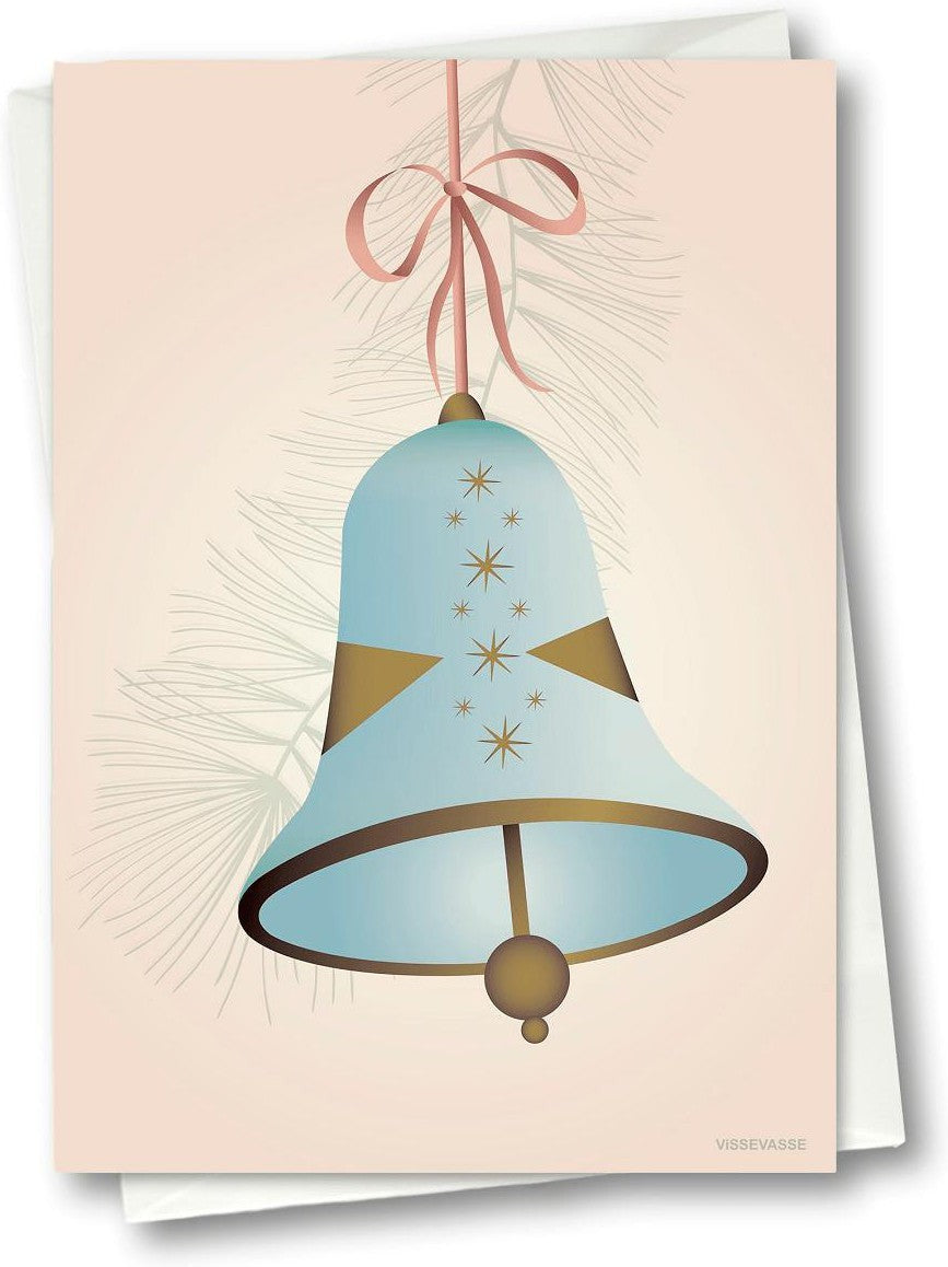 [product_category]-Vissevasse Christmas Bell Greeting Card 10.5 X15 Cm, Blue-Vissevasse-5713138611608-F-2016-116-XS-VIS-1