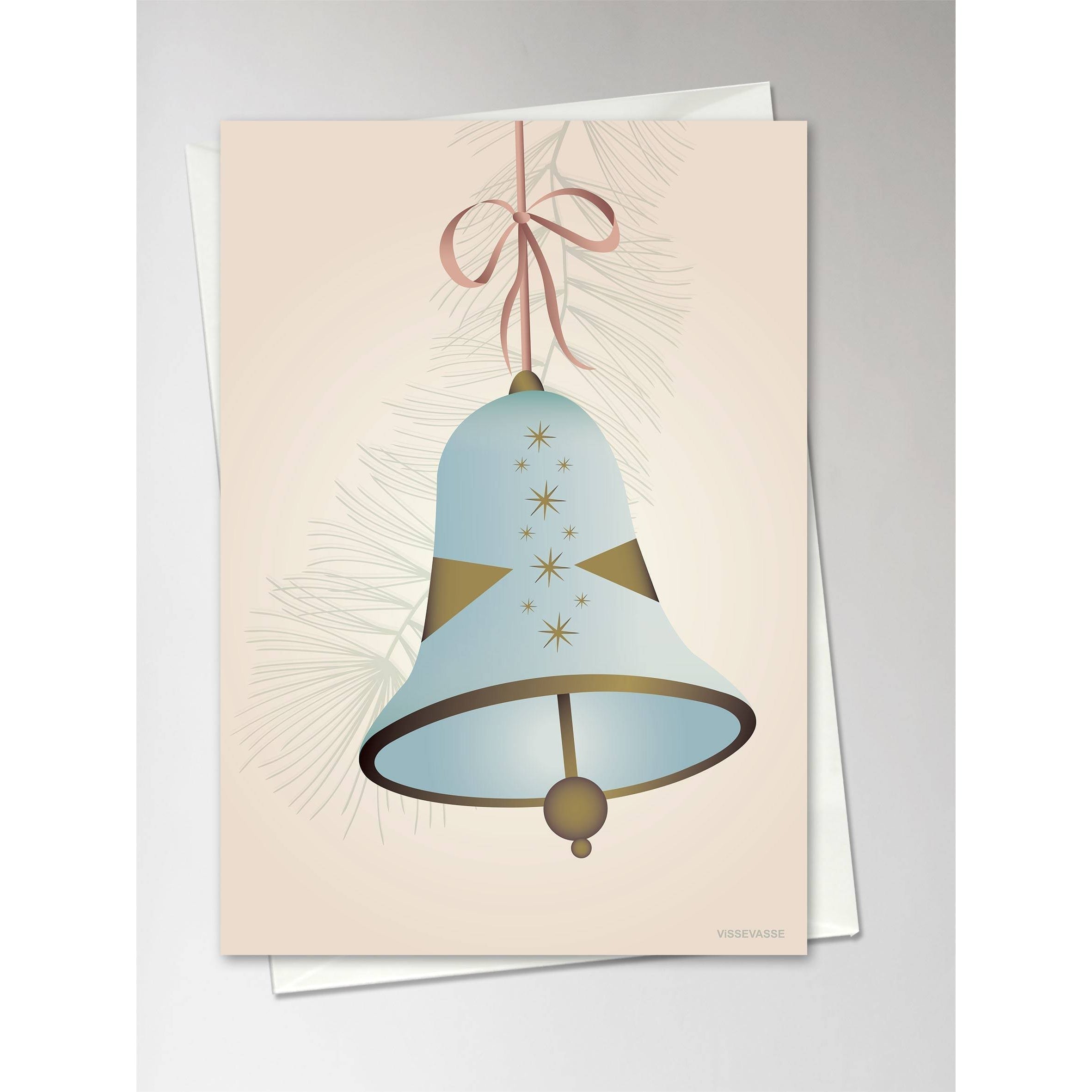 [product_category]-Vissevasse Christmas Bell Greeting Card 10.5 X15 Cm, Blue-Vissevasse-5713138611608-F-2016-116-XS-VIS-2