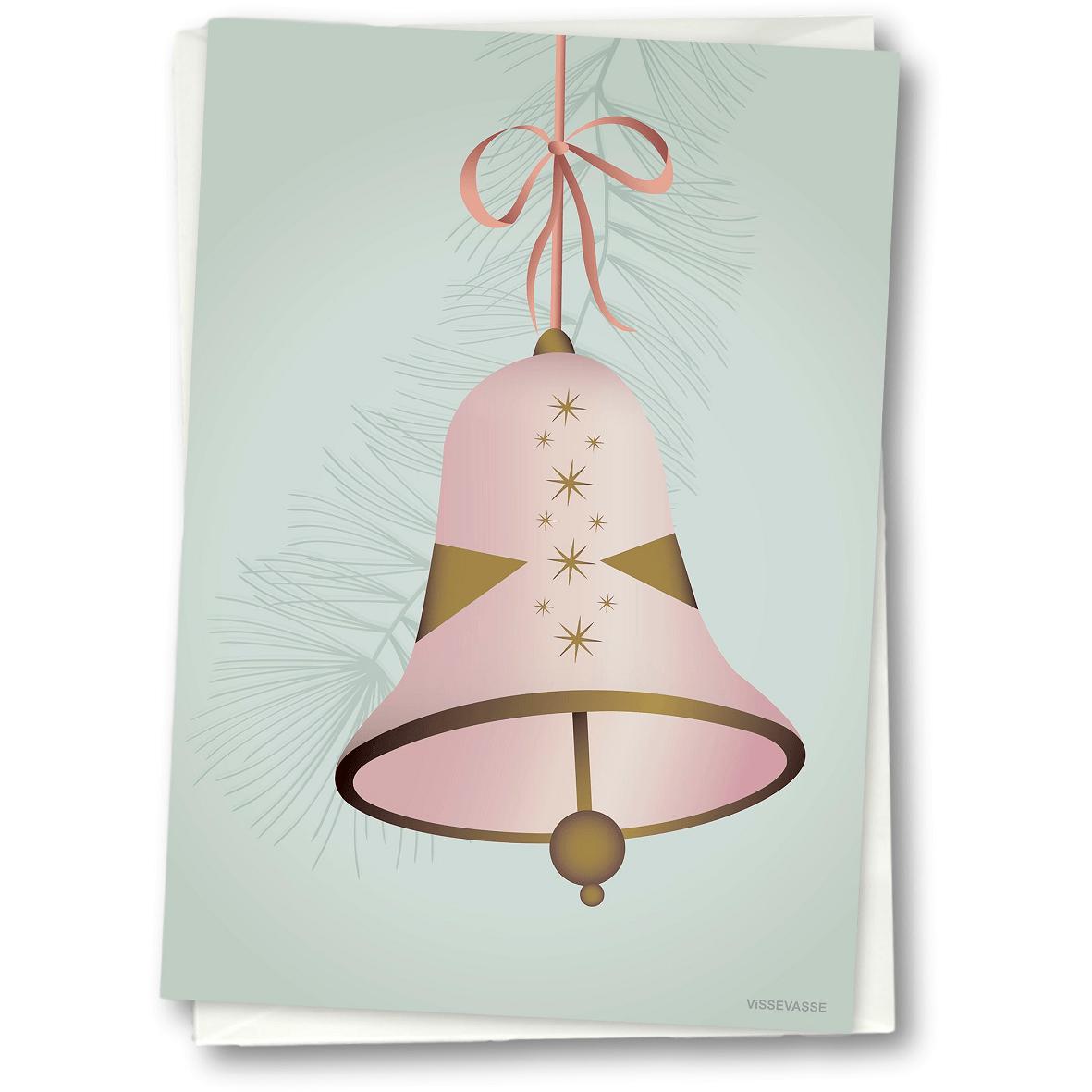 [product_category]-Vissevasse Christmas Bell Greeting Card 15 X21 Cm, Pink-Vissevasse-5713138611516-F-2016-115-S-VIS-1
