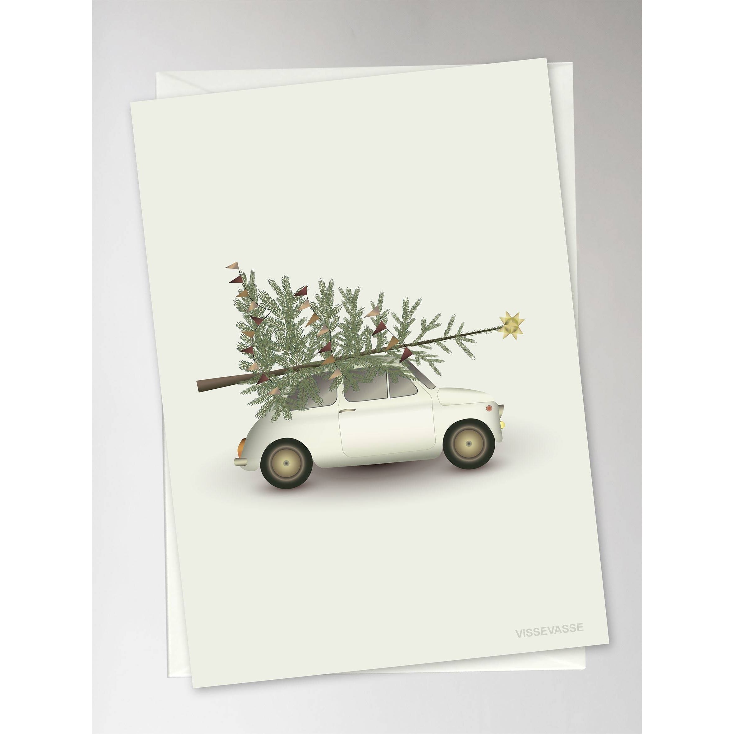 [product_category]-Vissevasse Christmas Tree & Little Car Greeting Card, 10,5x15cm-Vissevasse-5713138719403-F-2017-194-XS-VIS-2