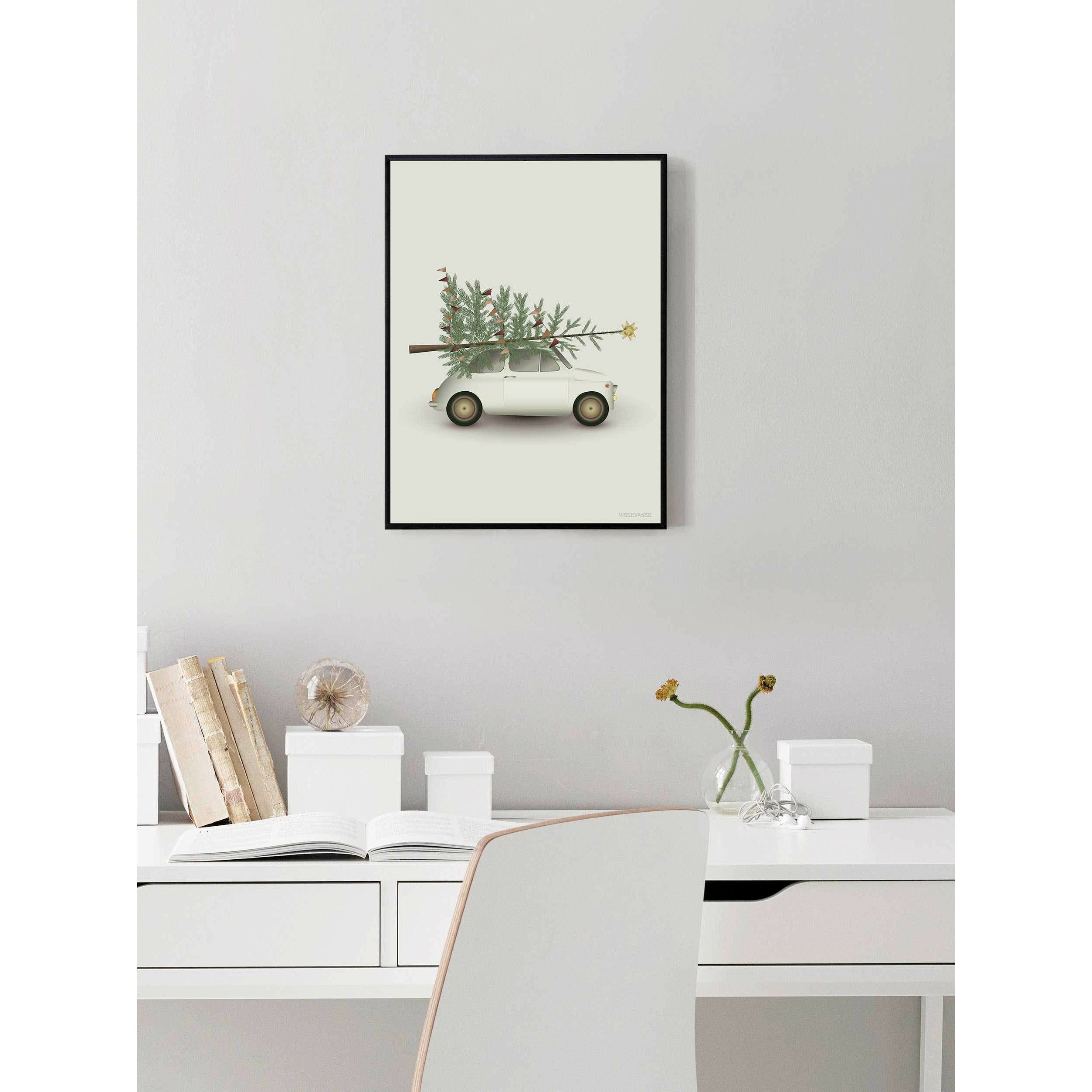 [product_category]-Vissevasse Christmas Tree & Little Car Poster, 30 X40 Cm-Vissevasse-5713138719427-F-2017-194-M-VIS-2