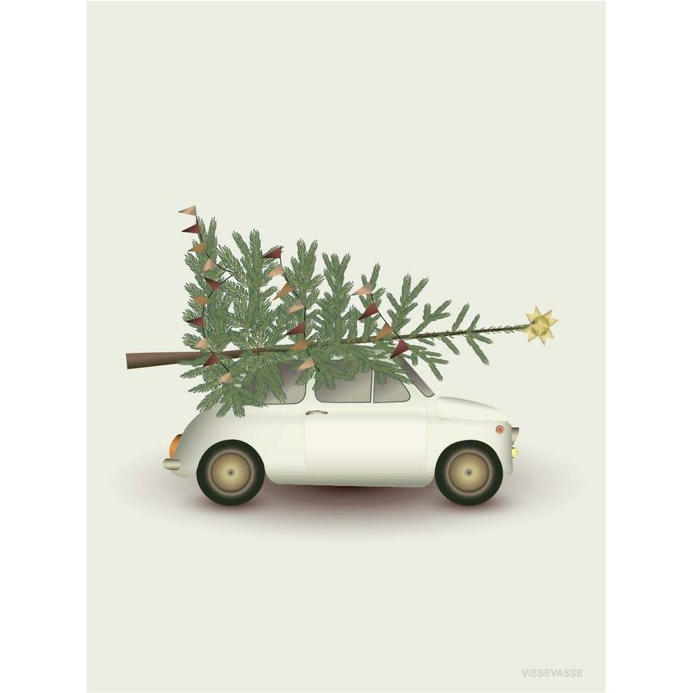 [product_category]-Vissevasse Christmas Tree & Little Car Poster, 50x70 Cm-Vissevasse-5713138719434-F-2017-194-L-VIS-1