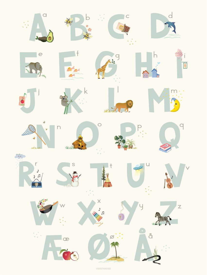 [product_category]-Vissevasse Danish Alphabet Blue Poster, 70x100 Cm-Vissevasse-5713138301141-F-2023-011-XL-VIS-1