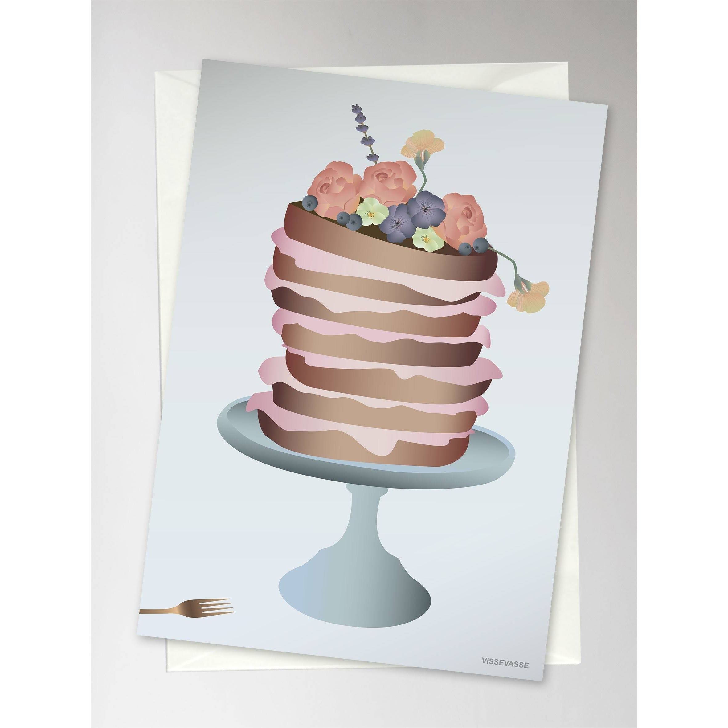 [product_category]-Vissevasse Flower Decorated Cake Greeting Card, 10.5 X15 Cm-Vissevasse-5713138606703-F-2016-067-XS-VIS-2