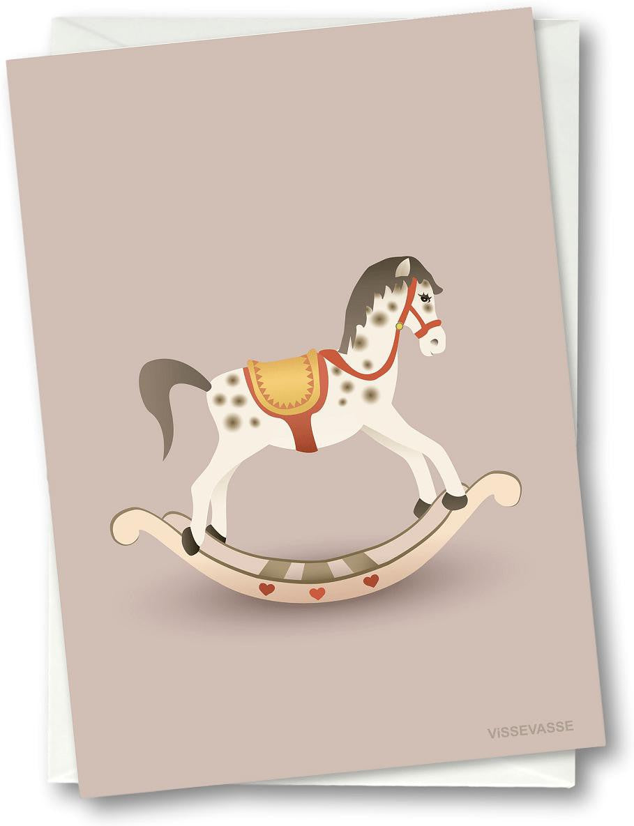 [product_category]-Vissevasse Rocking Horse Greeting Card, Pink, 10,5x15cm-Vissevasse-5713138721505-F-2017-215-XS-VIS-1