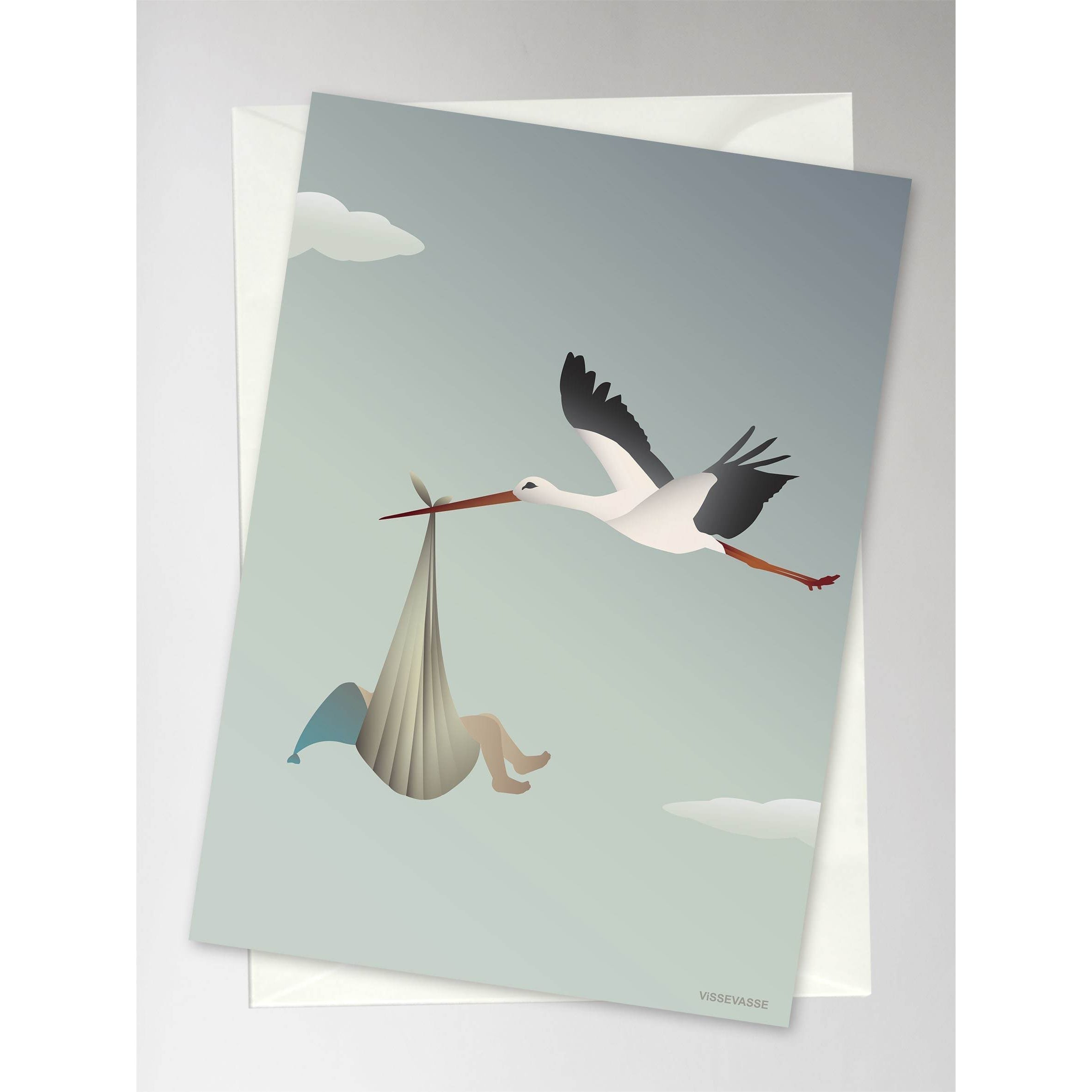 [product_category]-Vissevasse Stork Greeting Card 10.5 X15 Cm, Blue-Vissevasse-5713138605607-F-2016-056-XS-VIS-2
