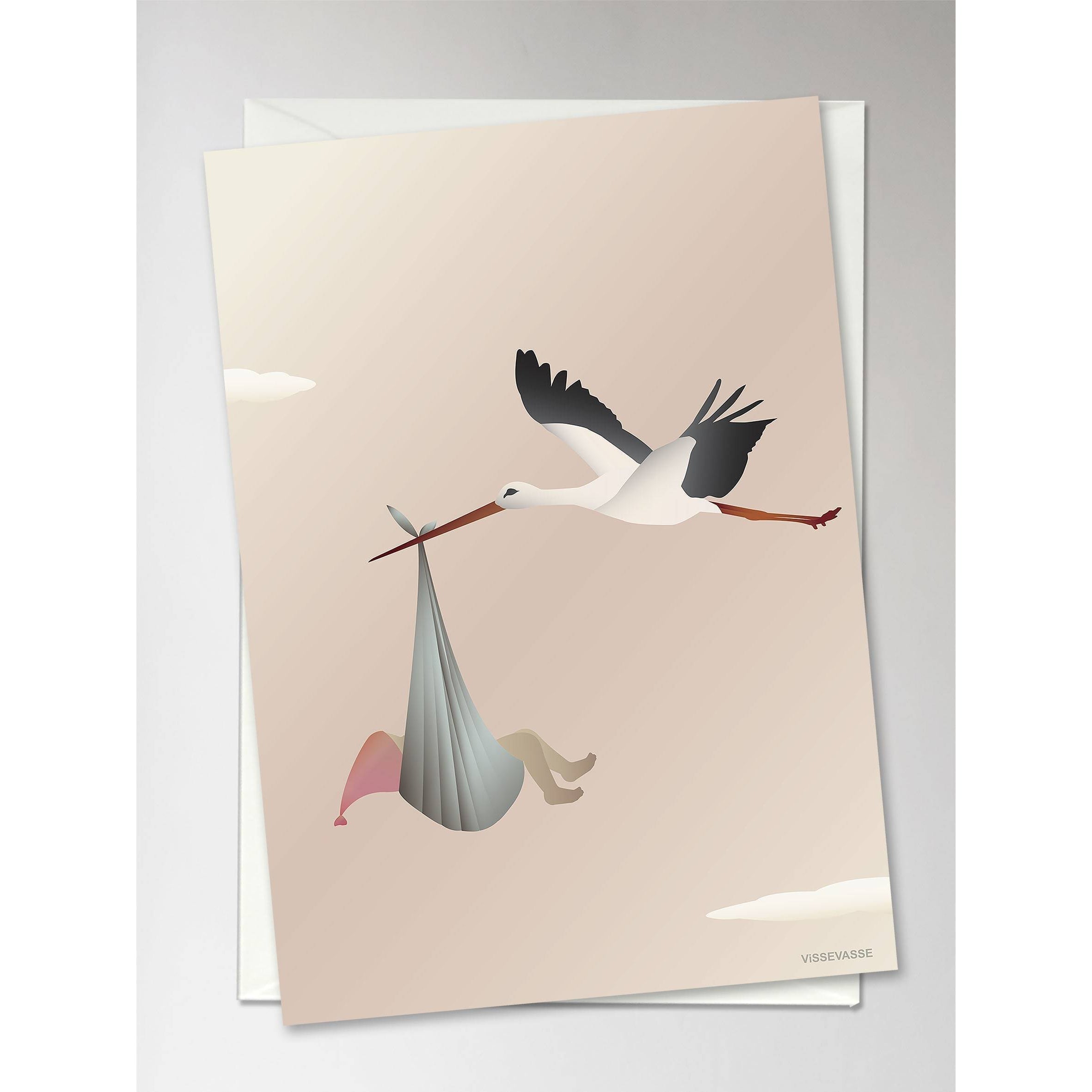 [product_category]-Vissevasse Stork Greeting Card 10.5 X15 Cm, Pink-Vissevasse-5713138605508-F-2016-055-XS-VIS-2