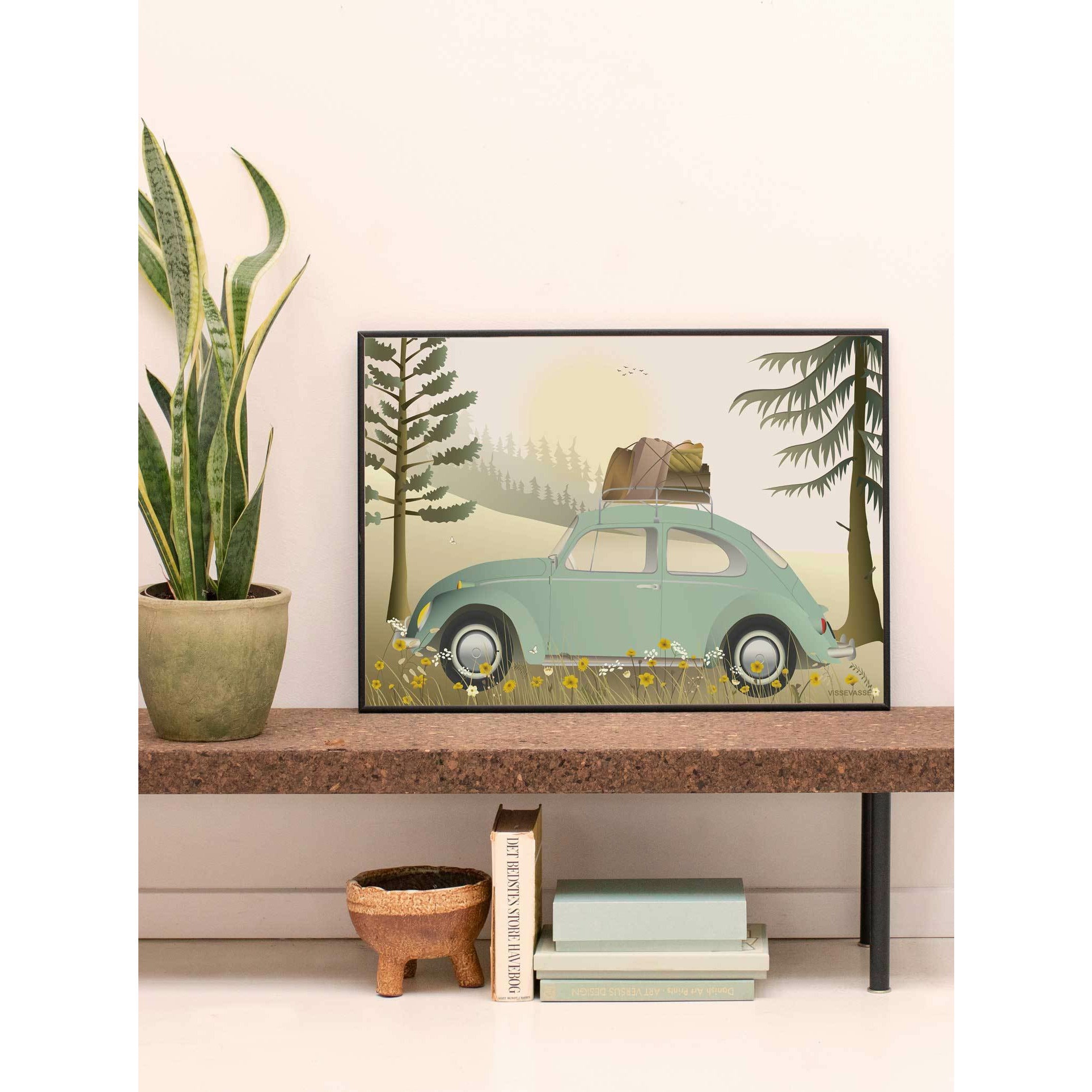[product_category]-Vissevasse Vw Beetle Green Poster, 15 X21 Cm-Vissevasse-5713138906018-F-2019-060-S-VIS-2