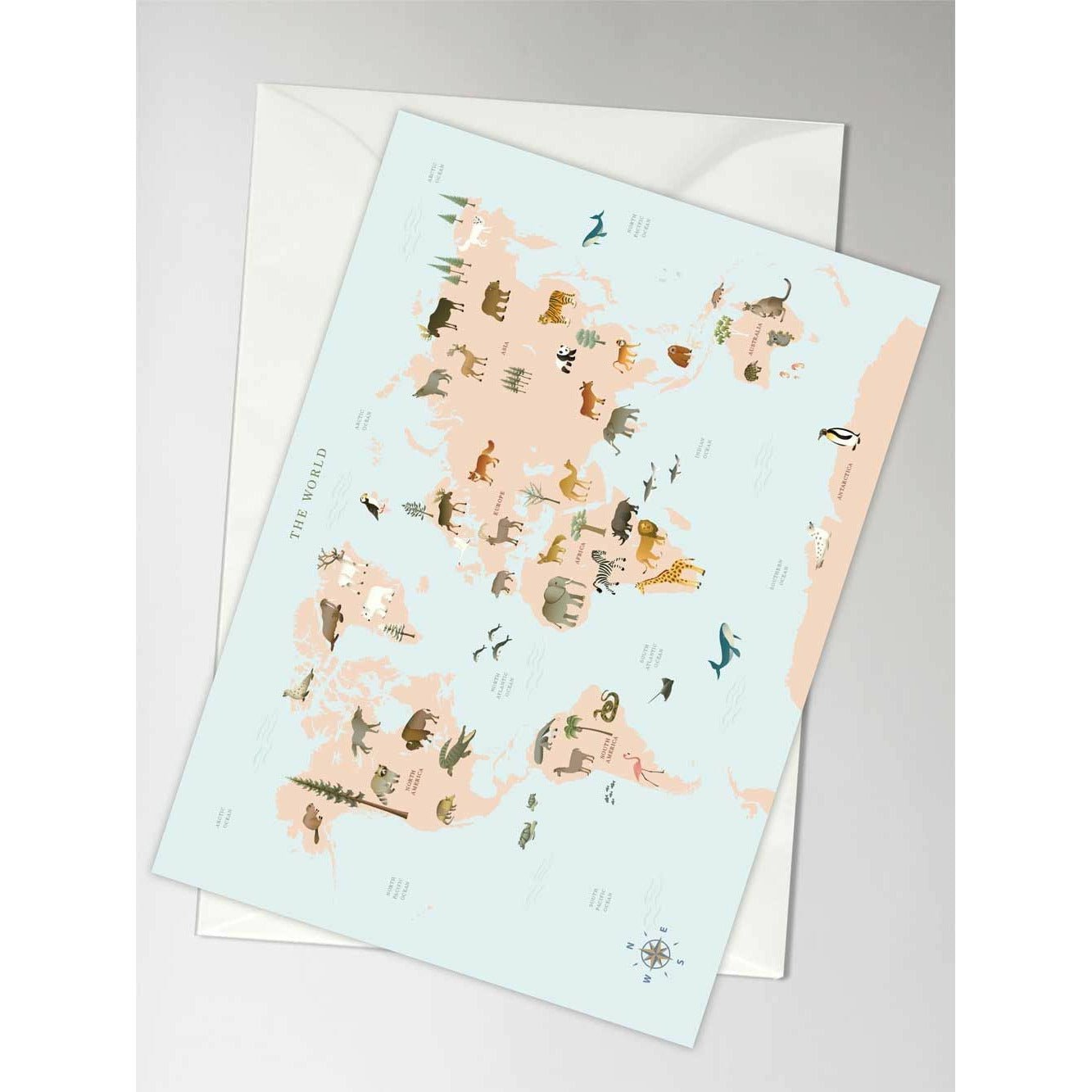 [product_category]-Vissevasse World Map Animal Greeting Card, A6-Vissevasse-5713138100300-F-2021-003-XS-VIS-1