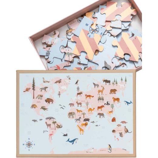 [product_category]-Vissevasse World Map Animal Puzzle With 42 Pieces-Vissevasse-5713138102595-F-2021-025-G6-VIS-2
