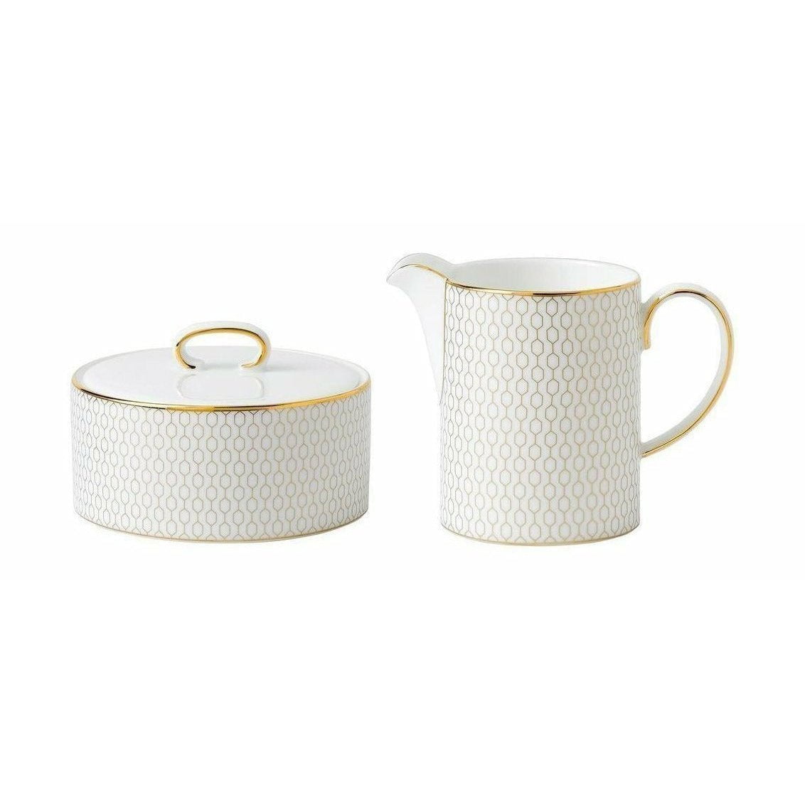 [product_category]-Wedgwood Arris Sugar Bowl & Milk Jug Set Gold Gift Box-Wedgwood-701587194921-40007549-WED-1
