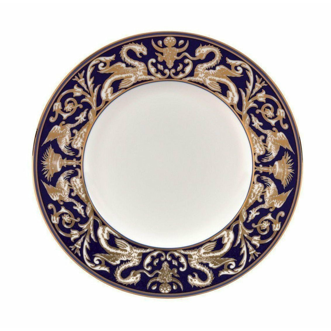 [product_category]-Wedgwood Renaissance Gold Florentine Accent Plate 23 Cm, White/Blue-Wedgwood-91574129921-5C102103109-WED-1