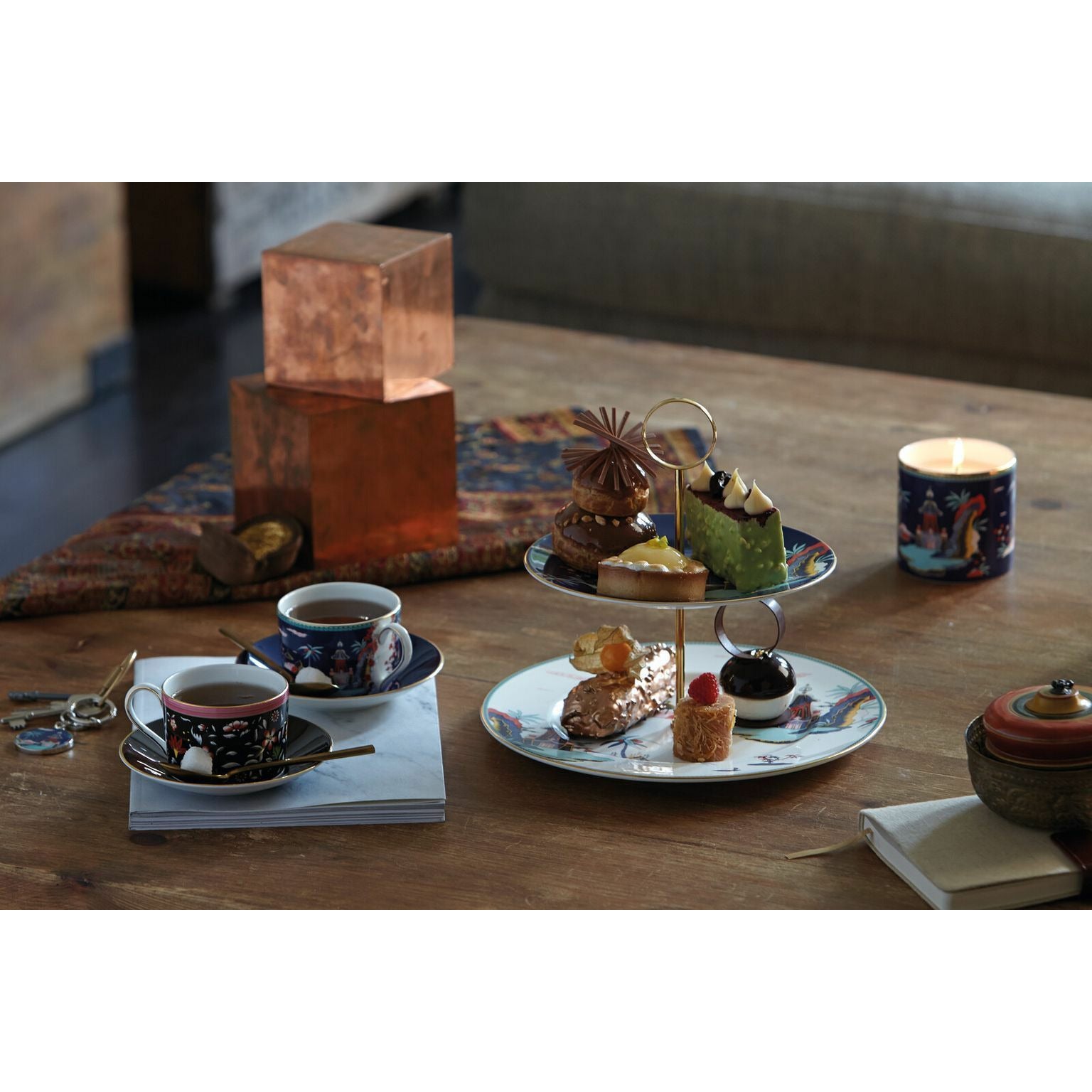 [product_category]-Wedgwood Wonderlust Blue Pagoda Etagere 2 Layer Gift Box, Blue-Wedgwood-701587413886-40035118-WED-3