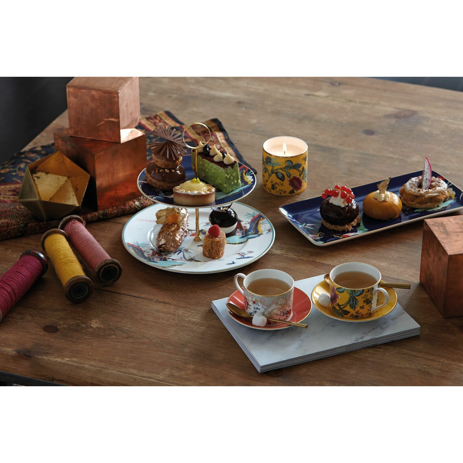 [product_category]-Wedgwood Wonderlust Blue Pagoda Rectangular Sandwich Tray 34 Cm Gift Box-Wedgwood-701587380515-40031721-WED-2