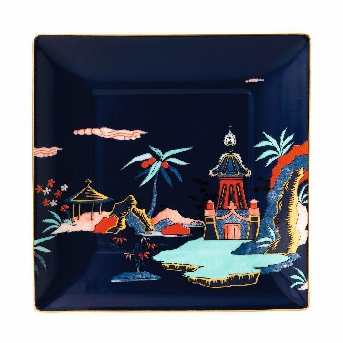 [product_category]-Wedgwood Wonderlust Blue Pagoda Square Tray 14.5 Cm Gift Box, Blue-Wedgwood-701587314299-40023908-WED-1