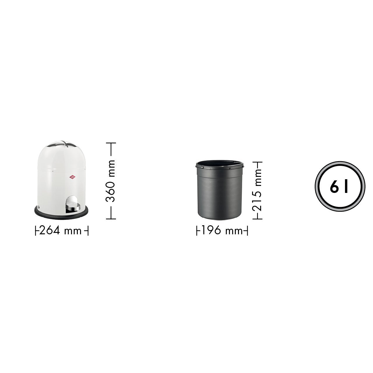 [product_category]-Wesco Mini Master 6 Litres, Cool Grey Matt-Wesco-4004519104316-180112-79-DE-WES-6