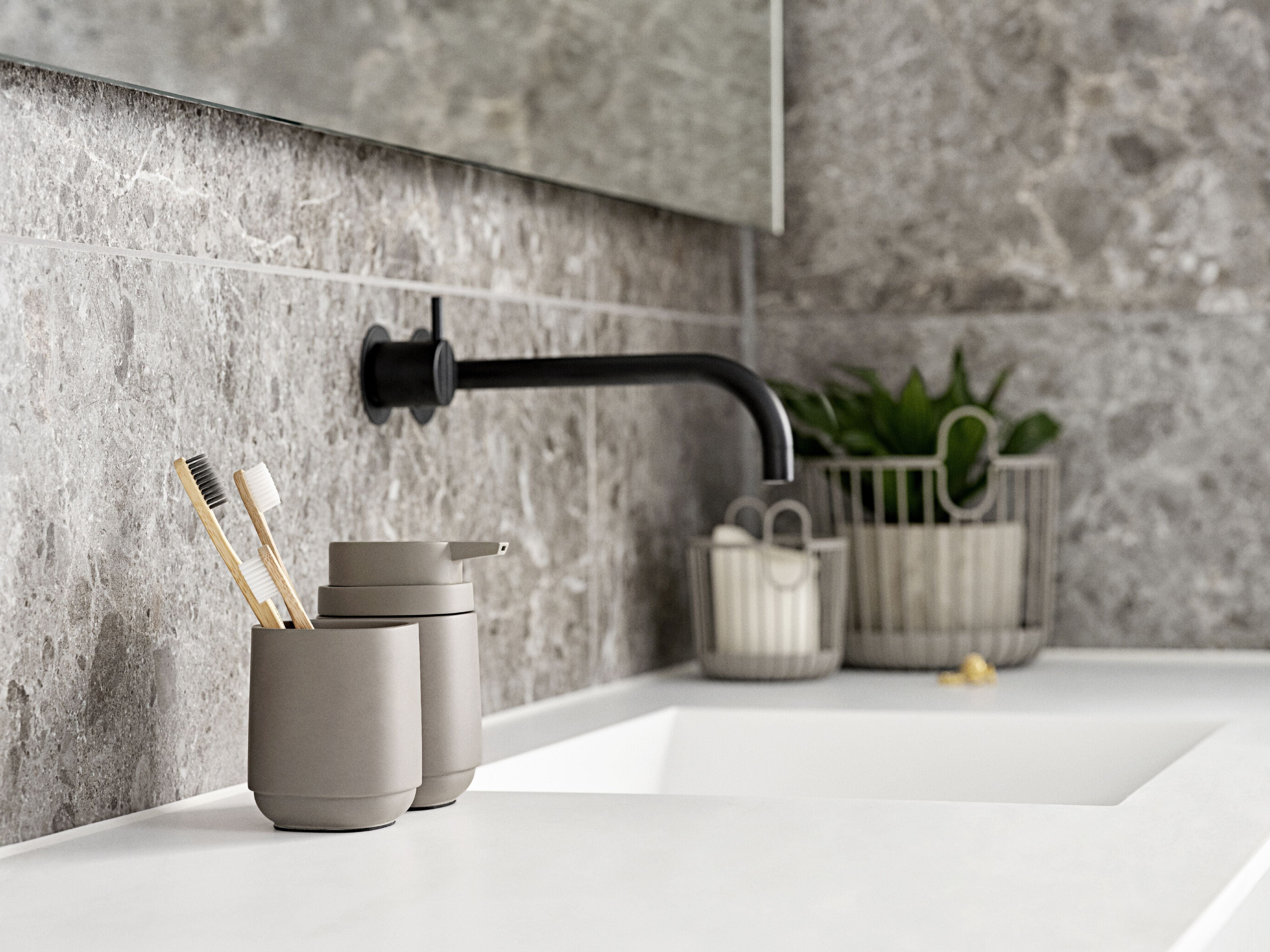 [product_category]-Zone Denmark Time Toothbrush Cup, Concrete Paints-Zone Denmark-5722000281245-28124-ZON-4