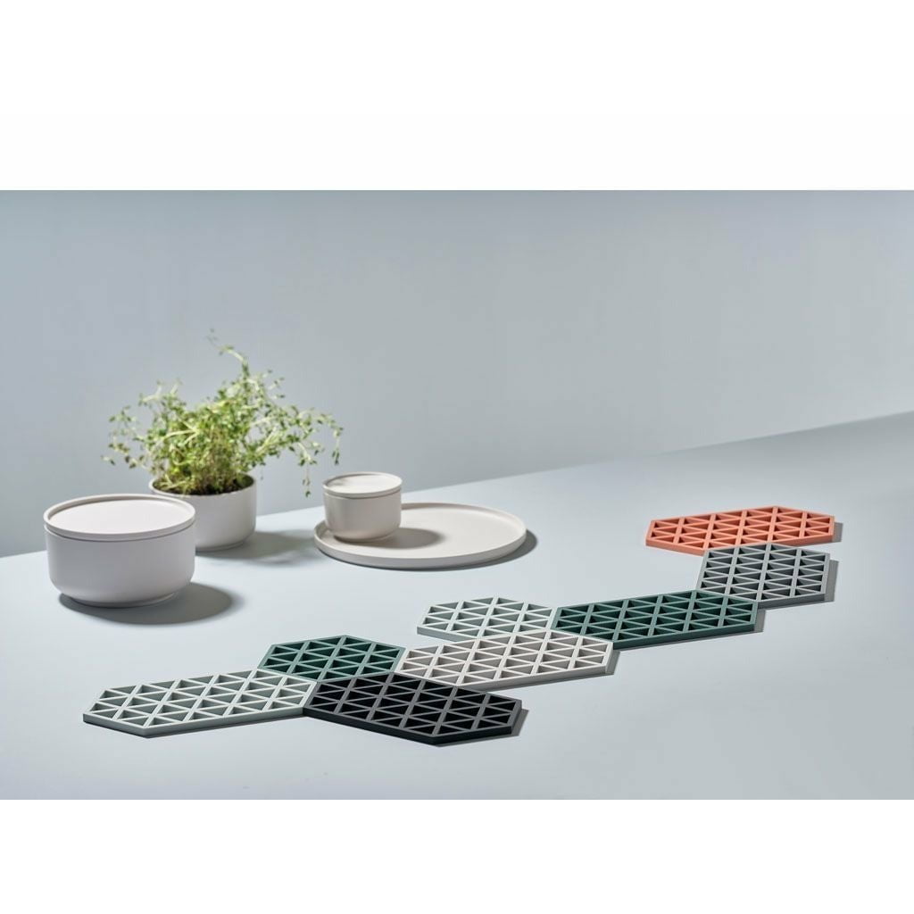 [product_category]-Zone Denmark Triangles Coaster 24 X14 Cm, Cool Grey-Zone Denmark-5708760657230-330312-ZON-2
