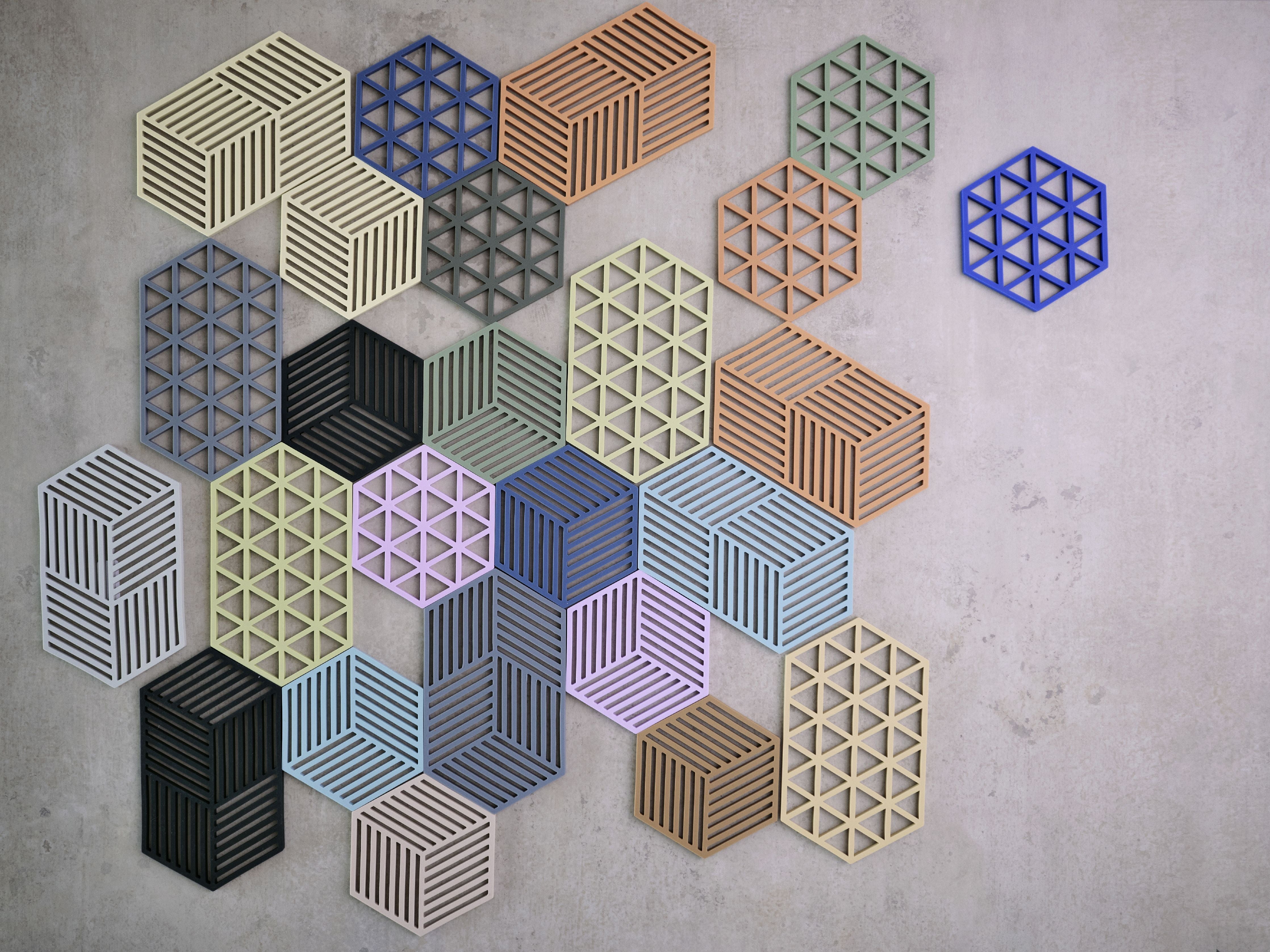 [product_category]-Zone Denmark Triangles Trivet 16 X 14 X 0,9 Cm, Indigo-Zone Denmark-5722000316022-31602-ZON-5