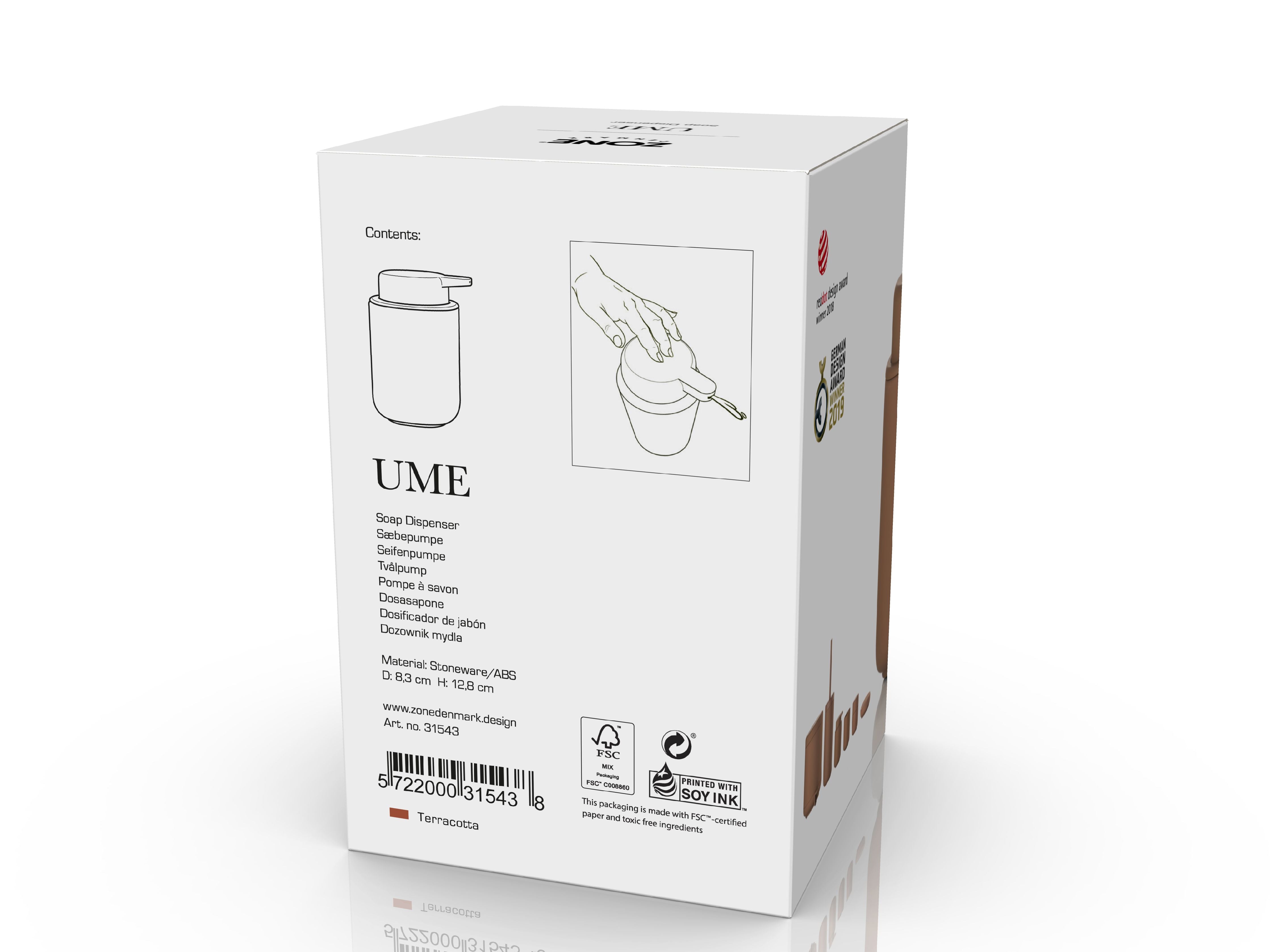 [product_category]-Zone Denmark Ume Soap Dispenser 0.25 Liter, Terracotta-Zone Denmark-5722000315438-31543-ZON-9