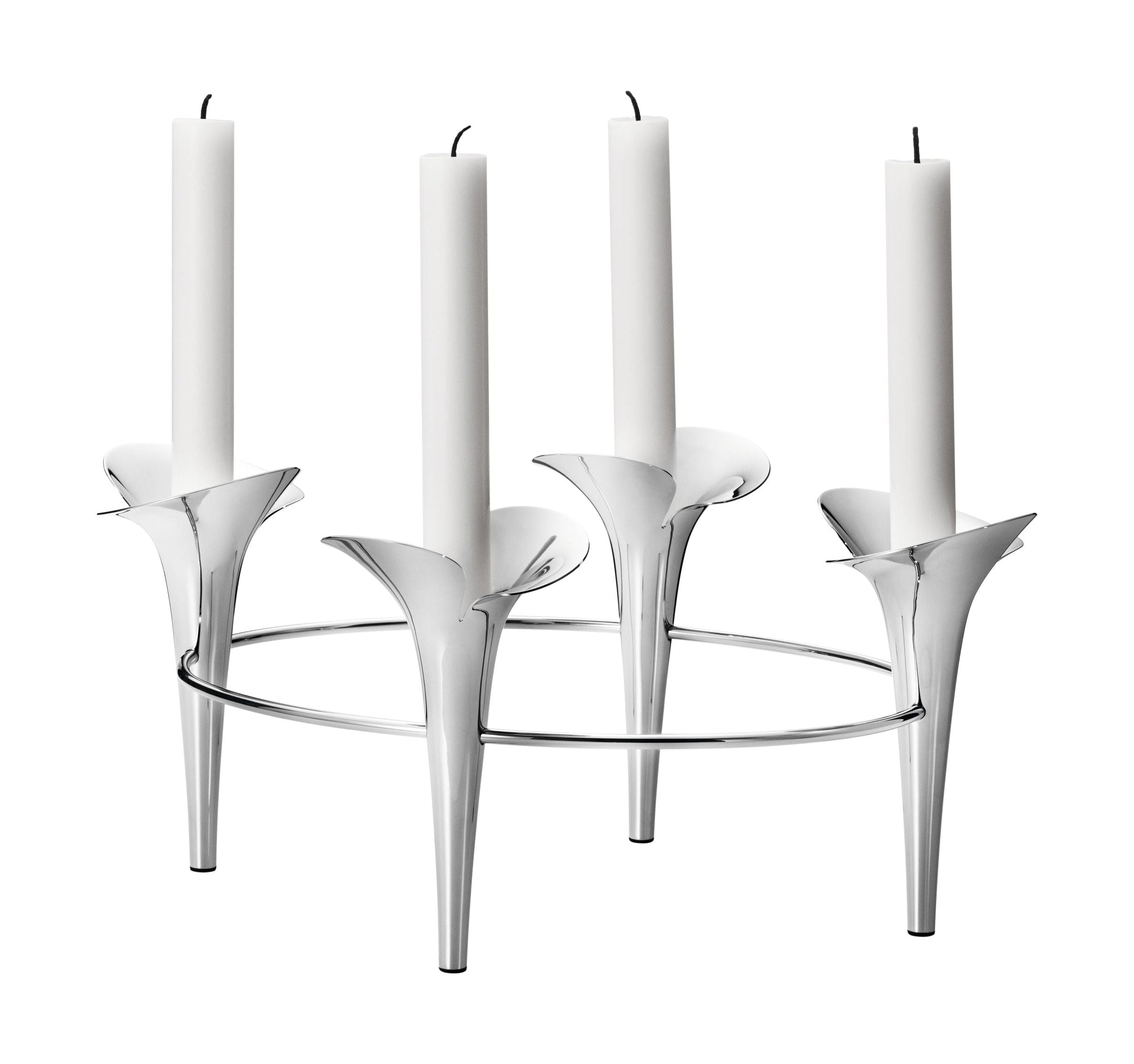 Georg Jensen Bloom Botanica Taper Candleholder 4 Candles, Stainless Steel