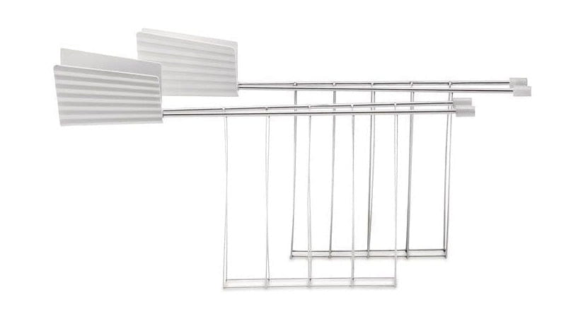 Alessi Pleated Tongs For Toaster Set Of 2, White