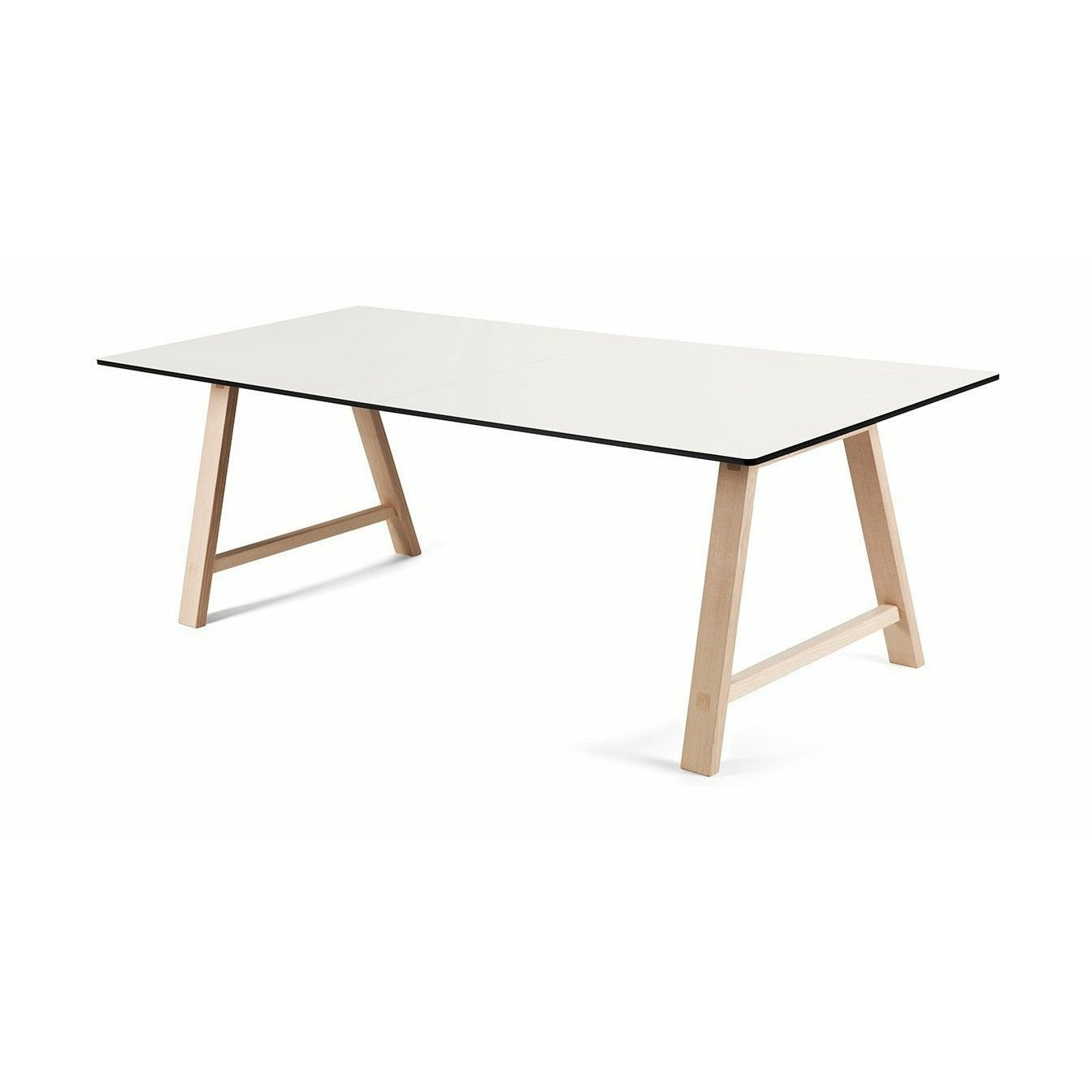 Andersen Furniture T1 Extendable Table, White Laminate, Soaped Oak, 180cm