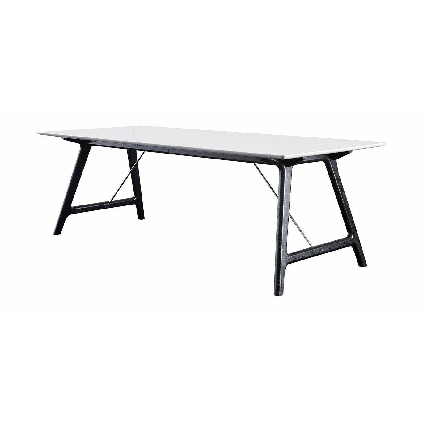 Andersen Furniture T7 Extendable Table White Laminate, Black Frame, 220cm
