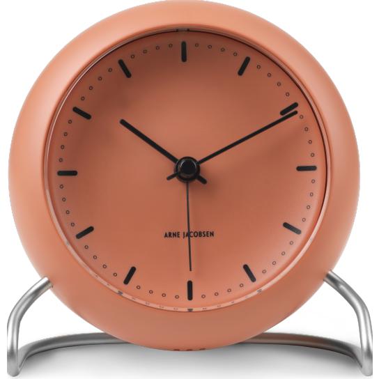 Arne Jacobsen City Hall Table Clock, Pale Orange
