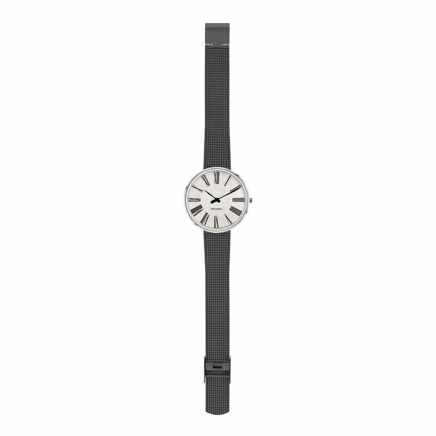 Arne Jacobsen Roman Watch 34 Mm, Steel/White/Grey
