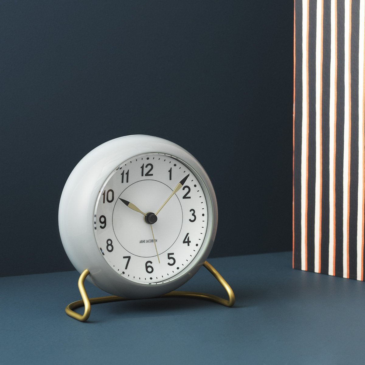 Arne Jacobsen Stationsbordur med alarmgrå og hvid, 12 cm