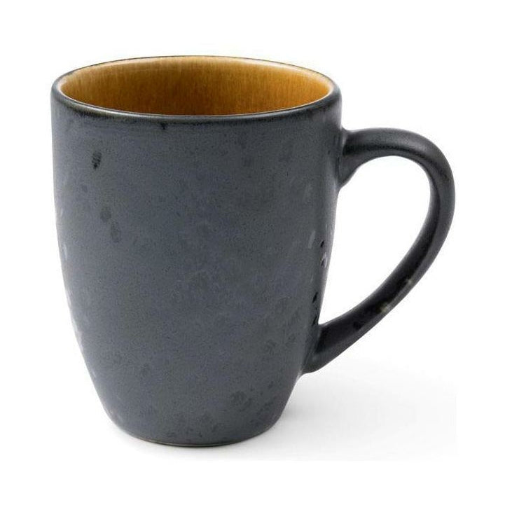 Bitz Cup With Handle, Black/Amber, ø 10cm