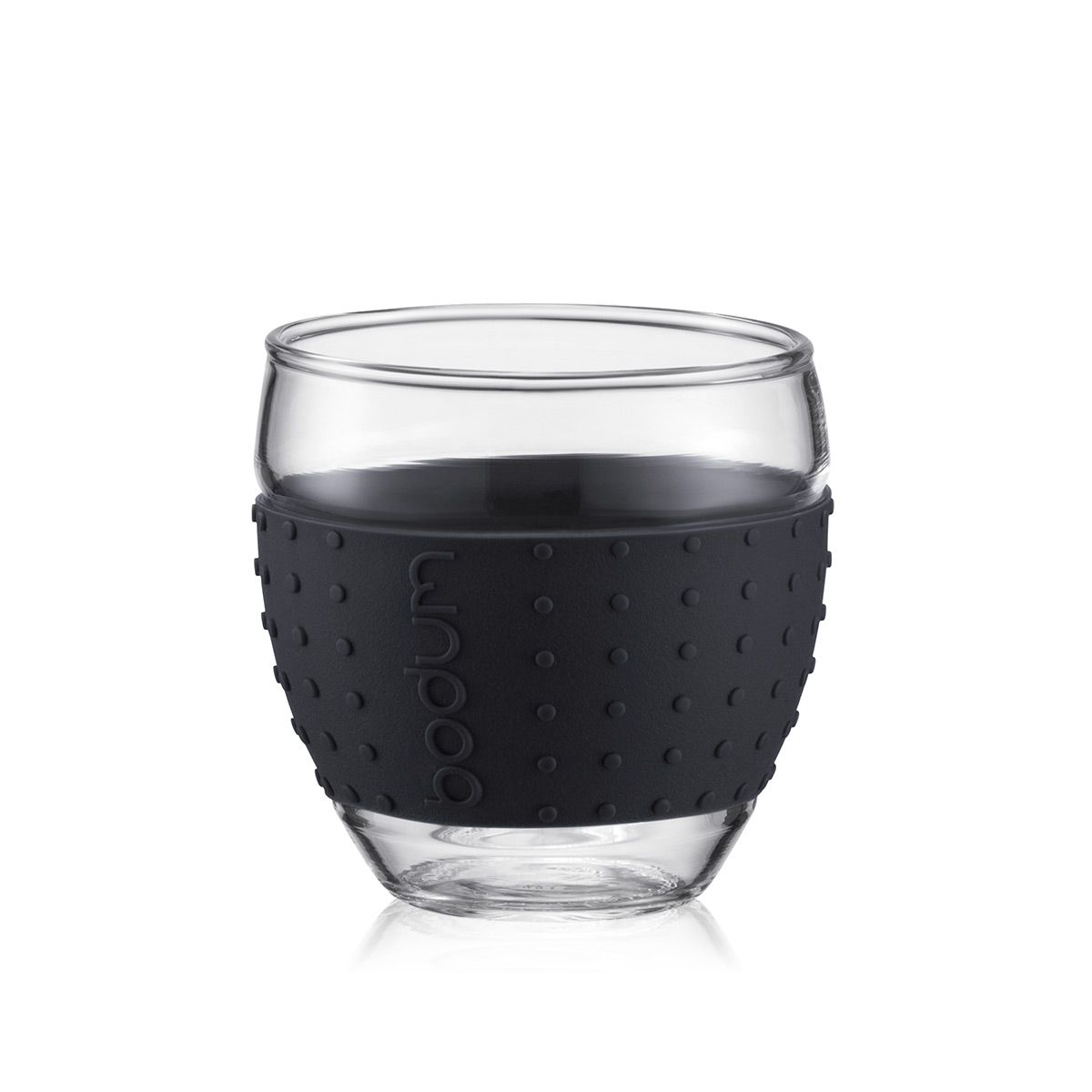 Bodum Pavina Glass With Silicone Handle Black 0.35 L, 2 Pcs.