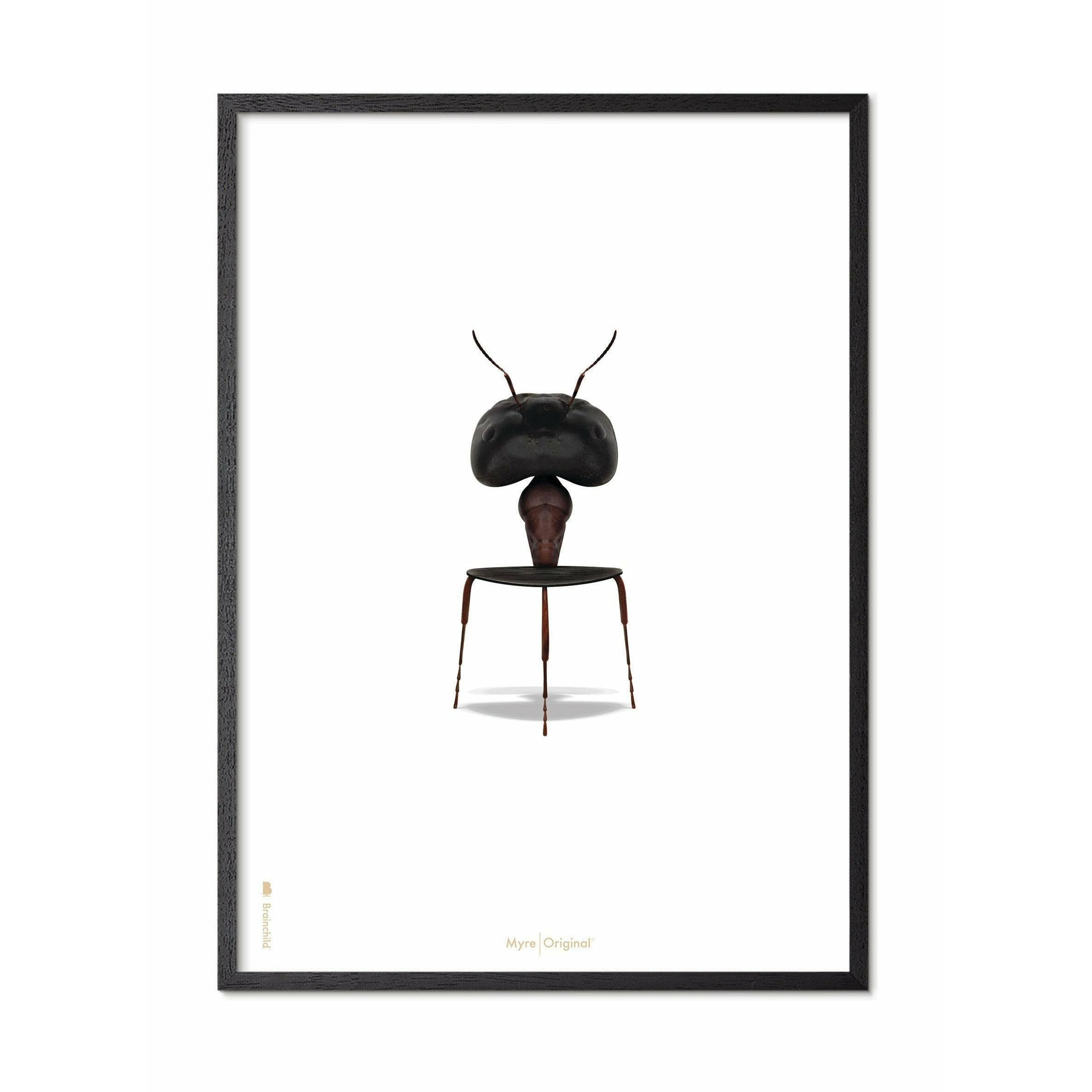 brainchild Ant Classic Poster, Frame in Black Lacquered Wood 30x40 cm, hvid baggrund