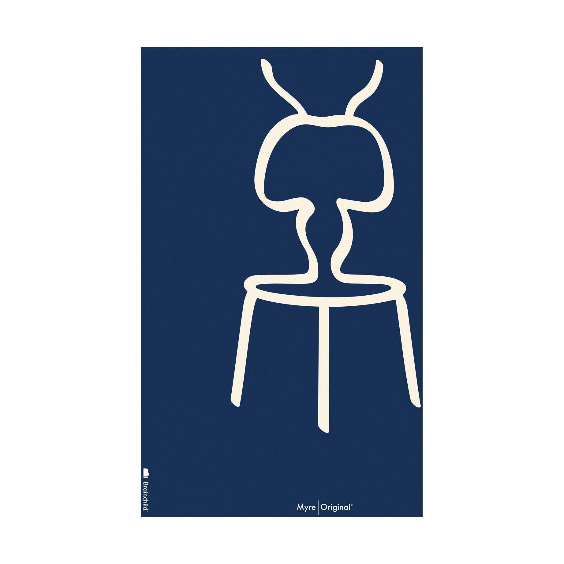 Brainchild Ant Line -plakat uden ramme 70 x100 cm, blå baggrund