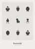 Brainchild Design Icons Poster Without Frame 50x70 Cm, Light Grey