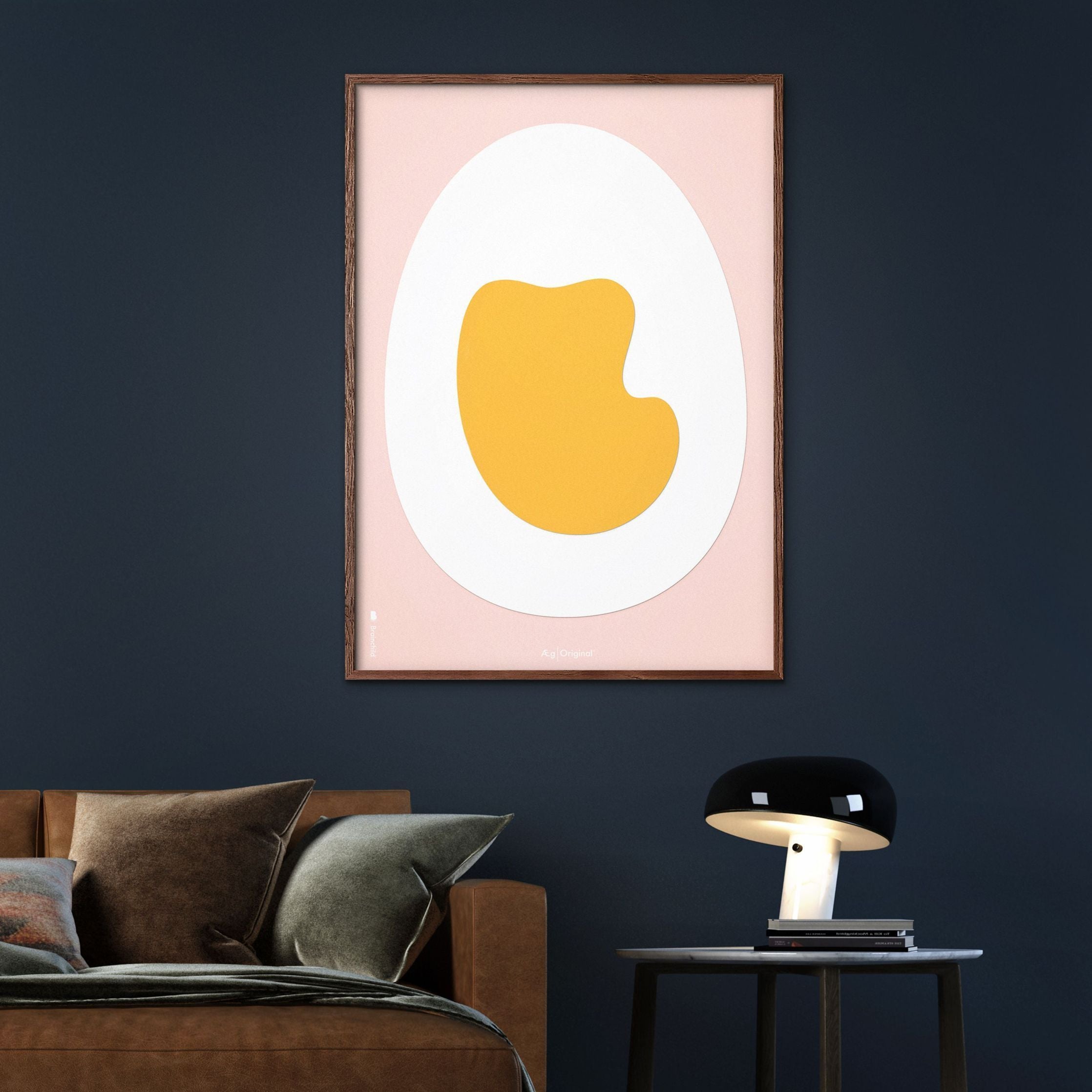 Brainchild Ægspapirklip plakat uden ramme 50 x70 cm, lyserød baggrund