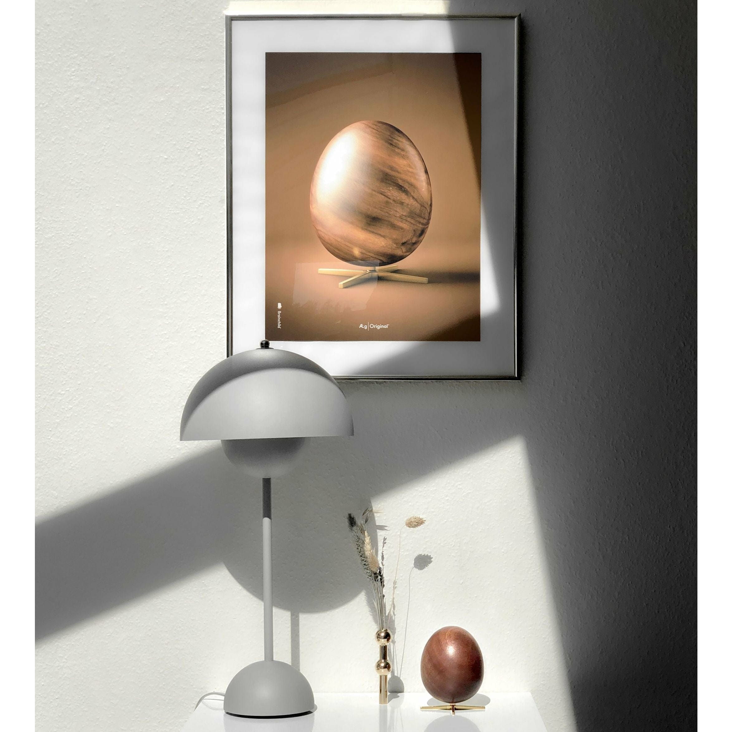 brainchild Ægfigurer plakat, messing farvet ramme 70 x100 cm, brun
