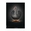 brainchild Swan Classic plakat uden ramme 30 x40 cm, sort/sort baggrund